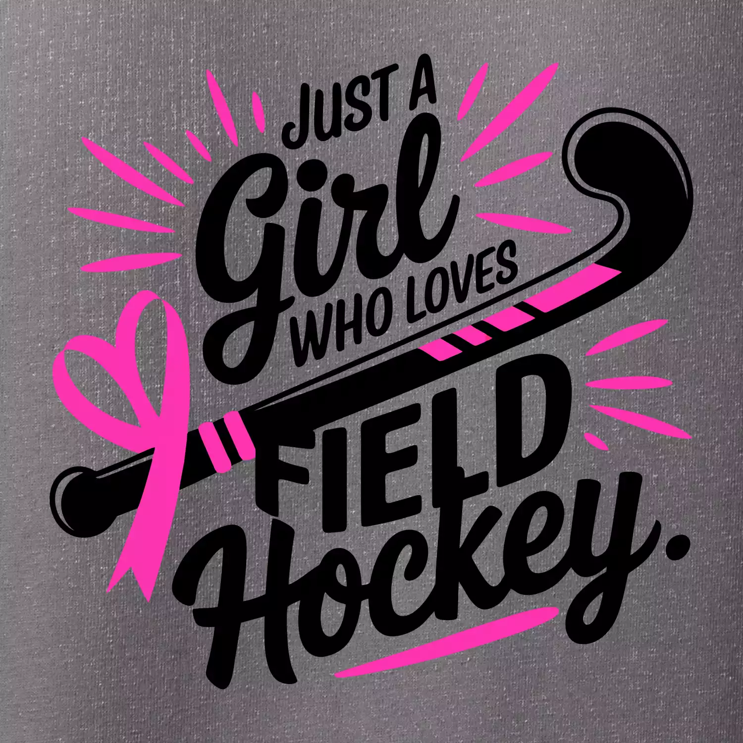 Just a girl who loves field hockey černo růžové