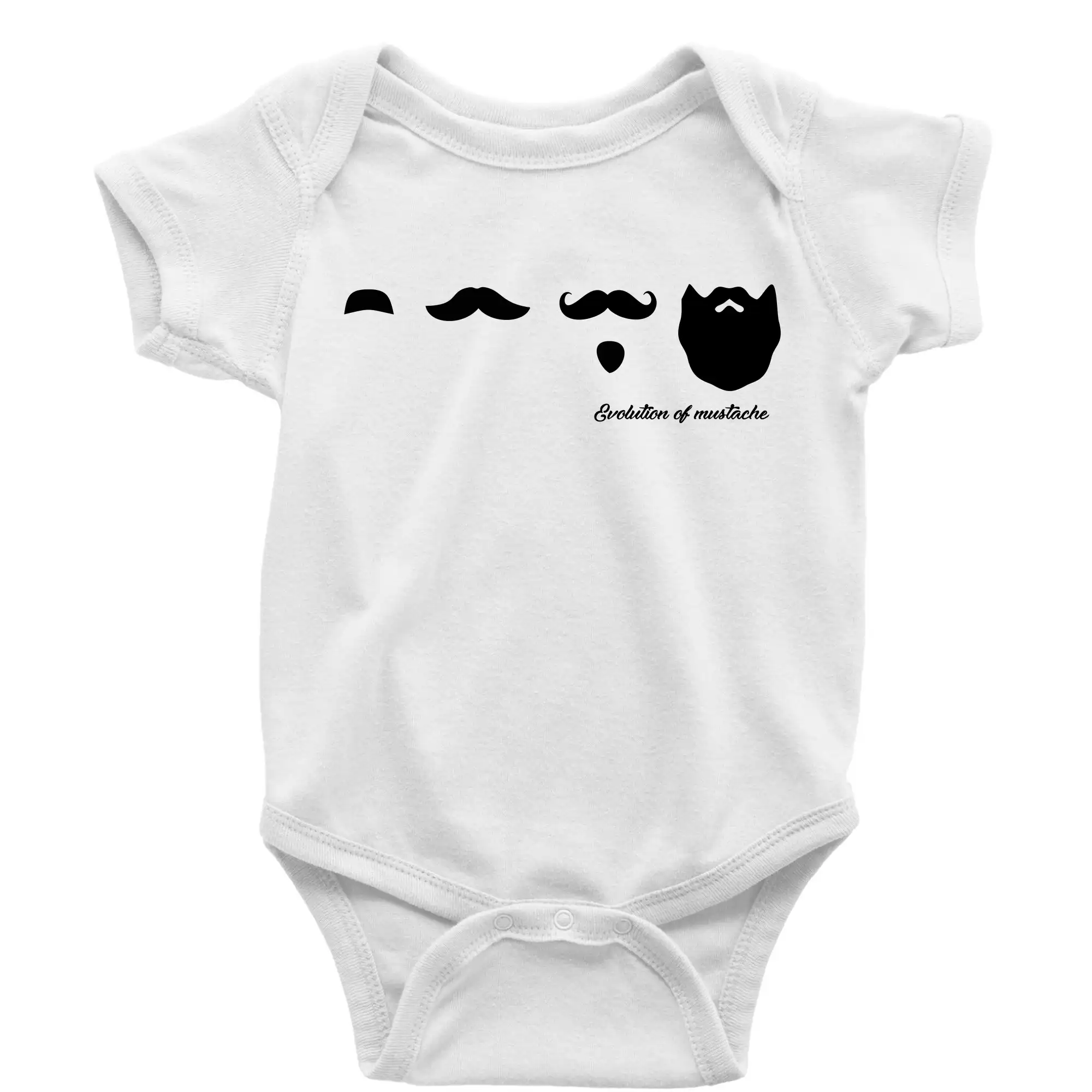 Tričká s fúzikmi - Evolution mustache - Body dojčenské s krátkym rukávom