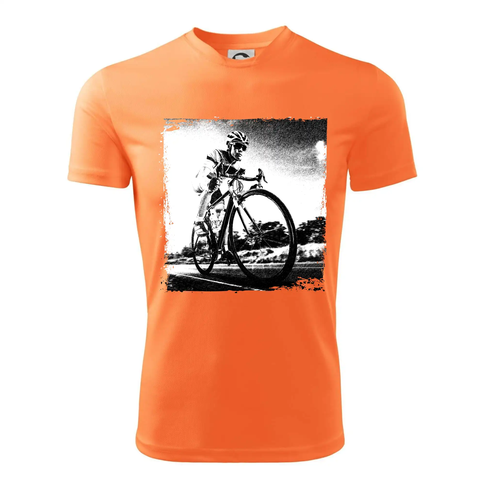 Cyklista černobílá cesta