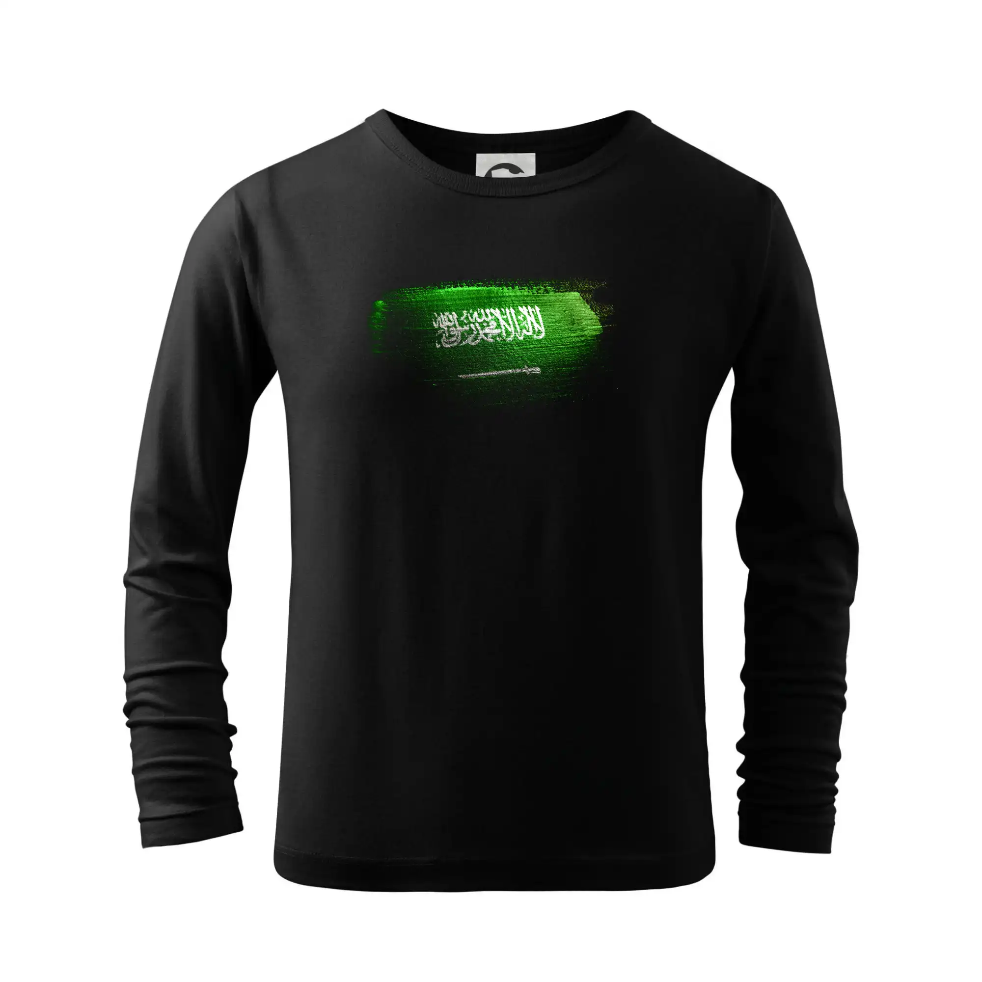 Motívy štátnych vlajok - Saudská Arábie - vlajka rozmazaná - Tričko detské Long Sleeve