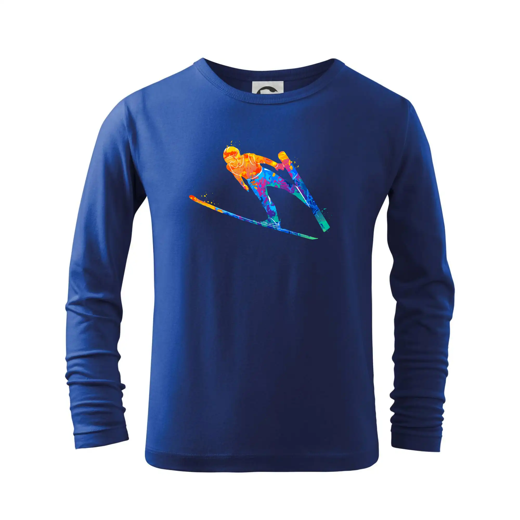 Lyže a Snowboard - Skokan na lyžiach splash - Tričko detské Long Sleeve