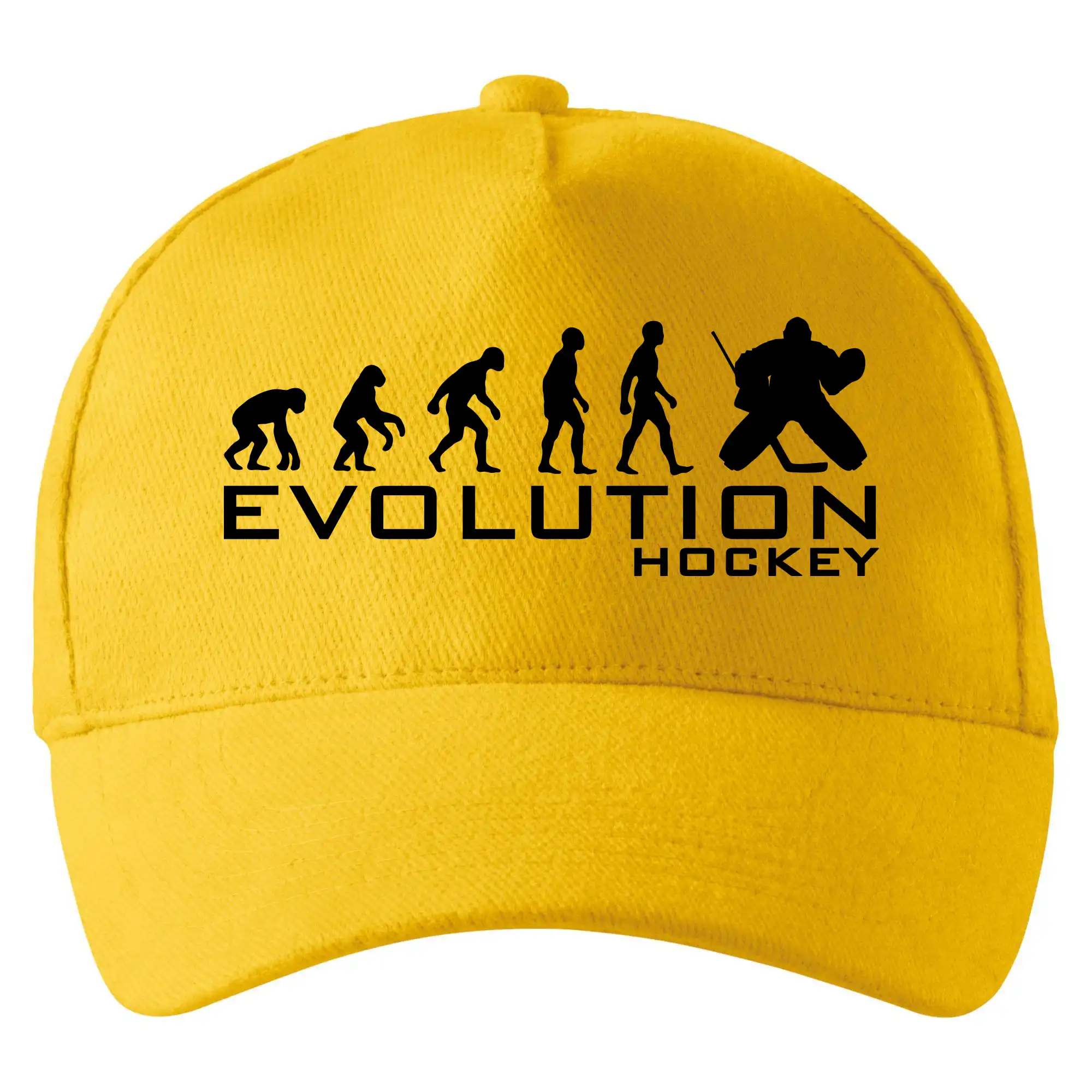 Tričká s potlačou evolúcia - Evolúcia Hockey brankár - Šiltovka so zahnutým šiltom a mosaznou sponou