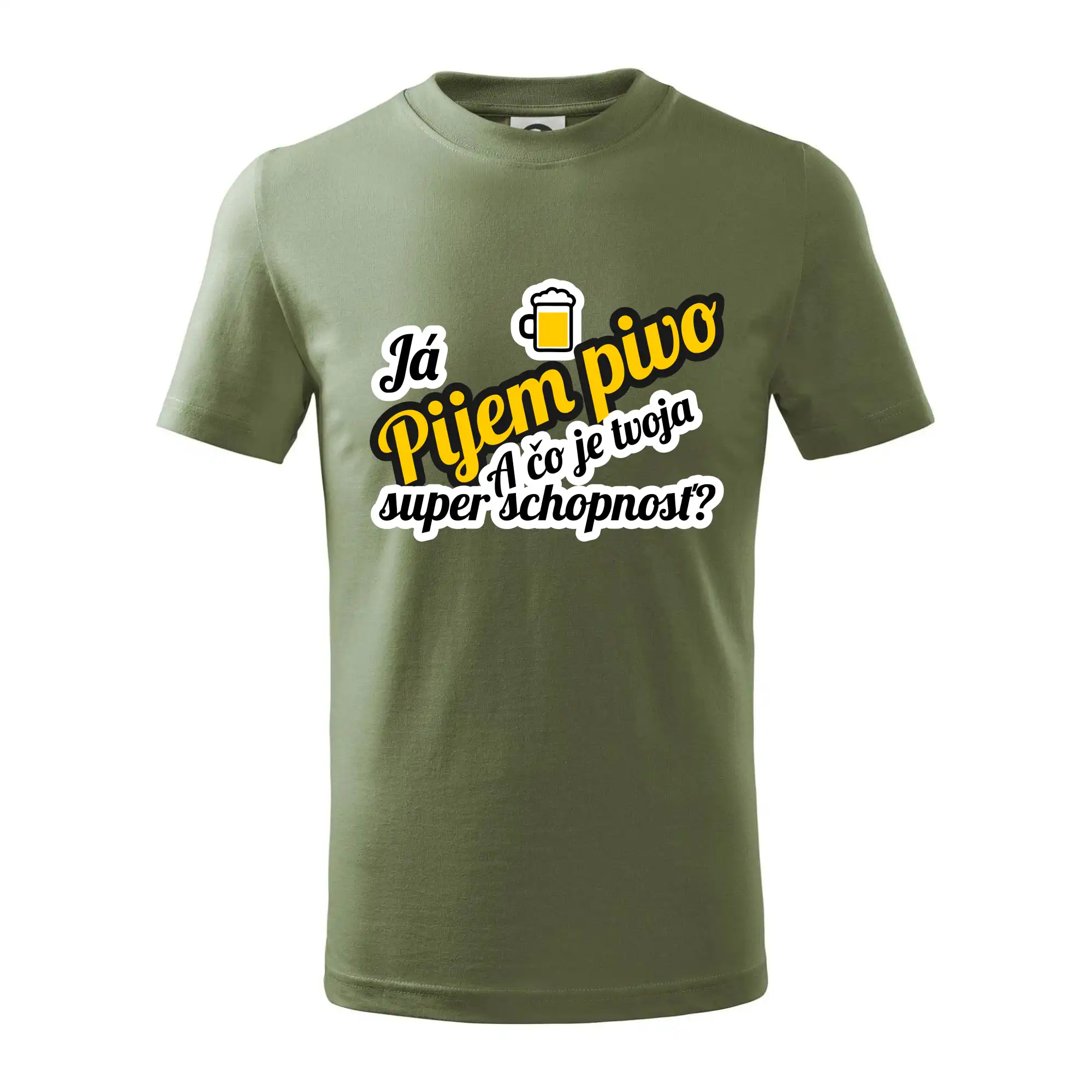 Vtipná tričká pre pivárov - Pijem pivo - tvoja super schopnosť - šikmý - Tričko detské bavlnené