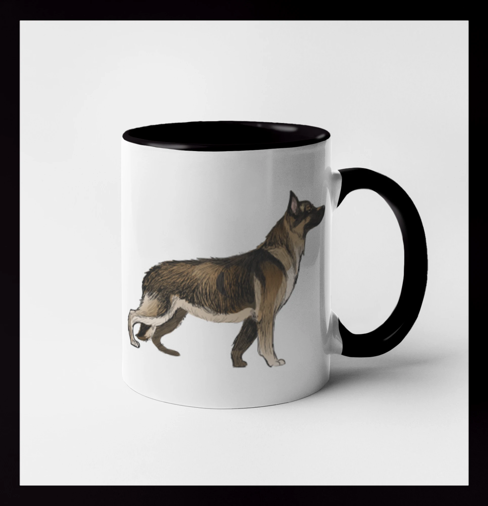 Německý ovčák - hnědý kreslený