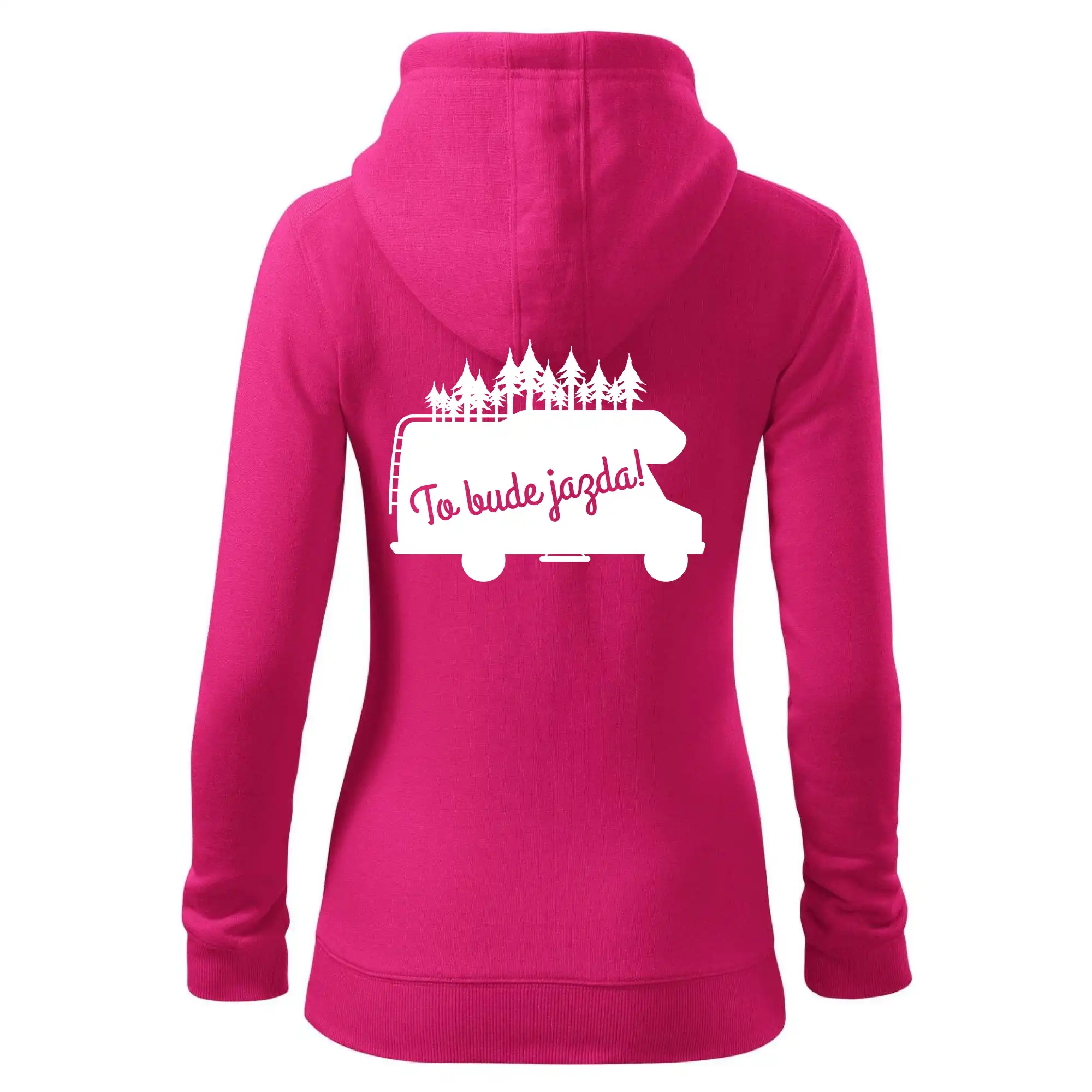 Trička na kempovanie - To bude jazda - alkovna - Mikina dámska trendy zipper s kapucňou