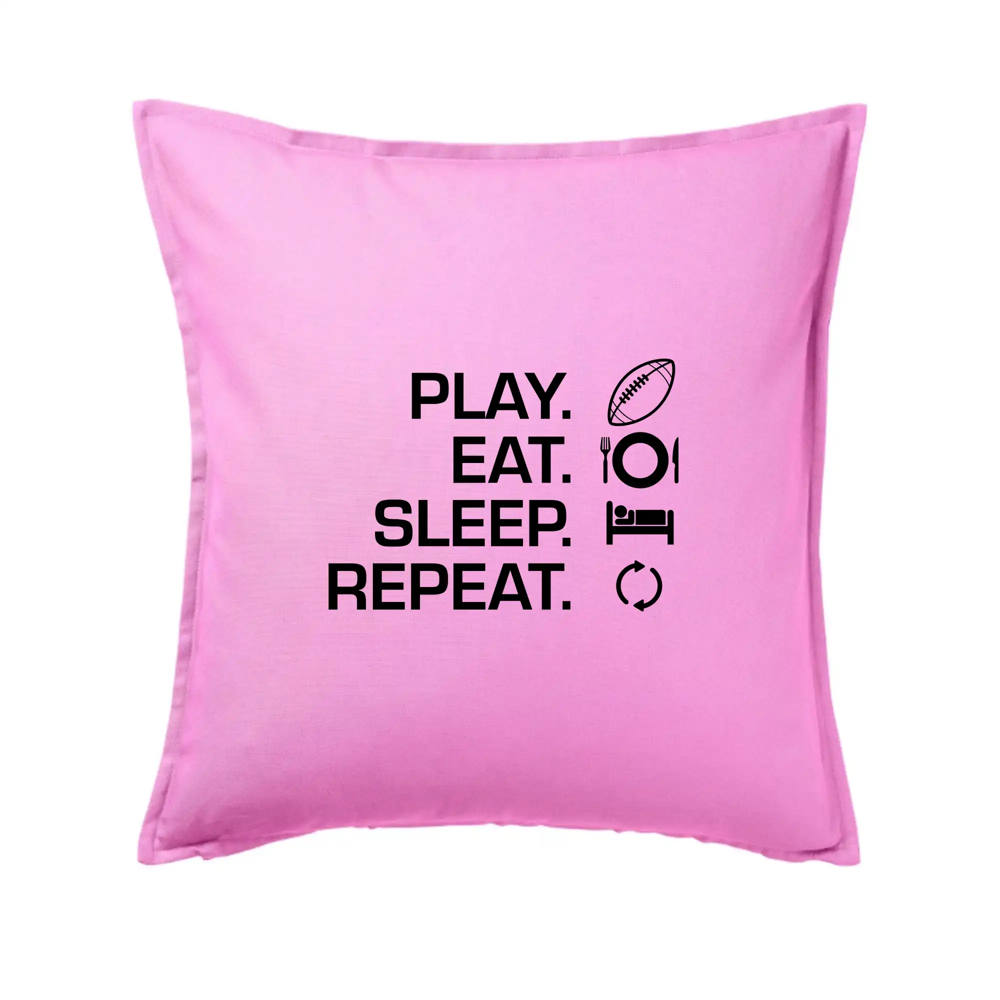 Tričká pre futbalistov - Play Eat Sleep Repeat americký fotbal - Vankúš 50x50