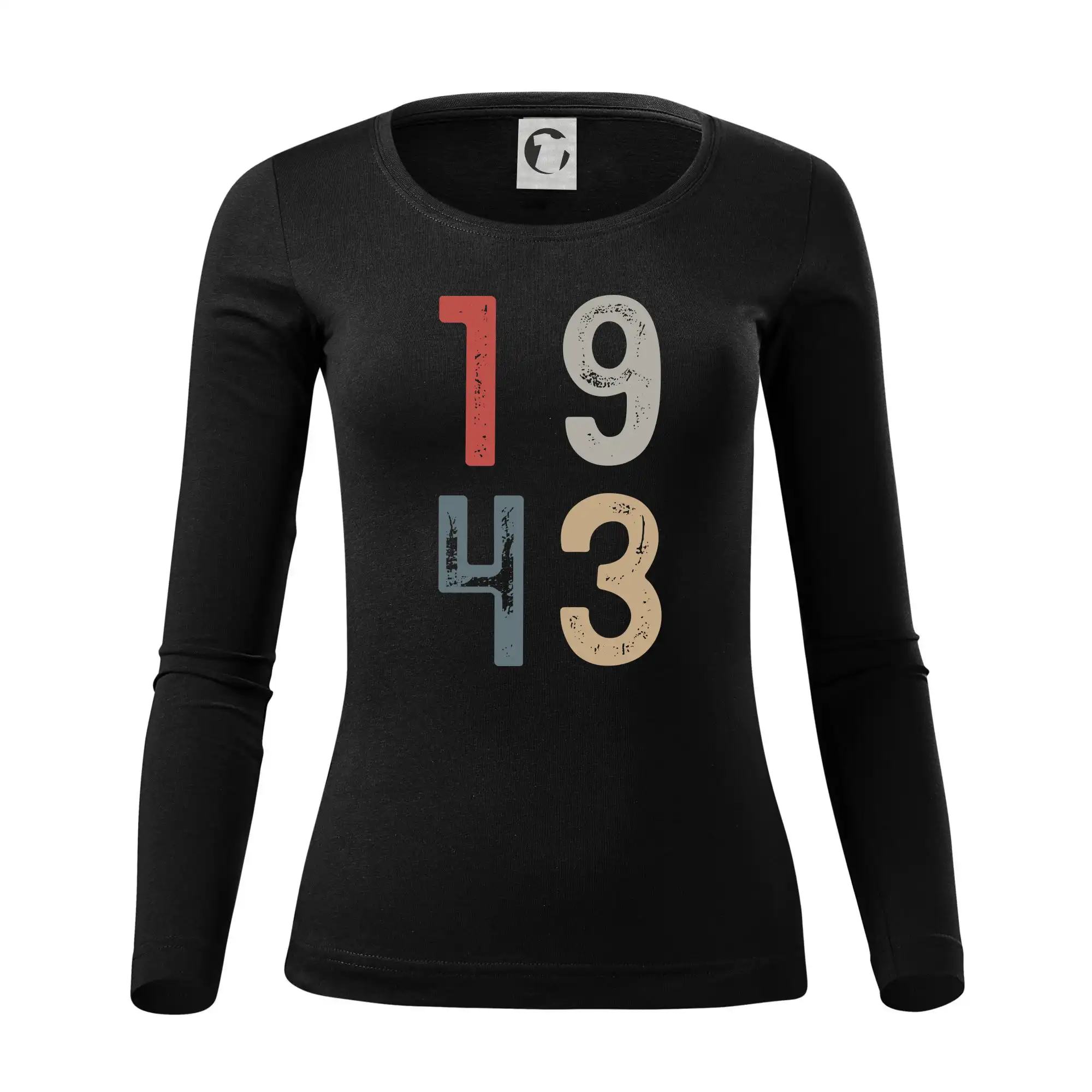 Tričká k narodeninám - Vintage číslica 1943 - Dámske tričko FIT-T LS - zužené