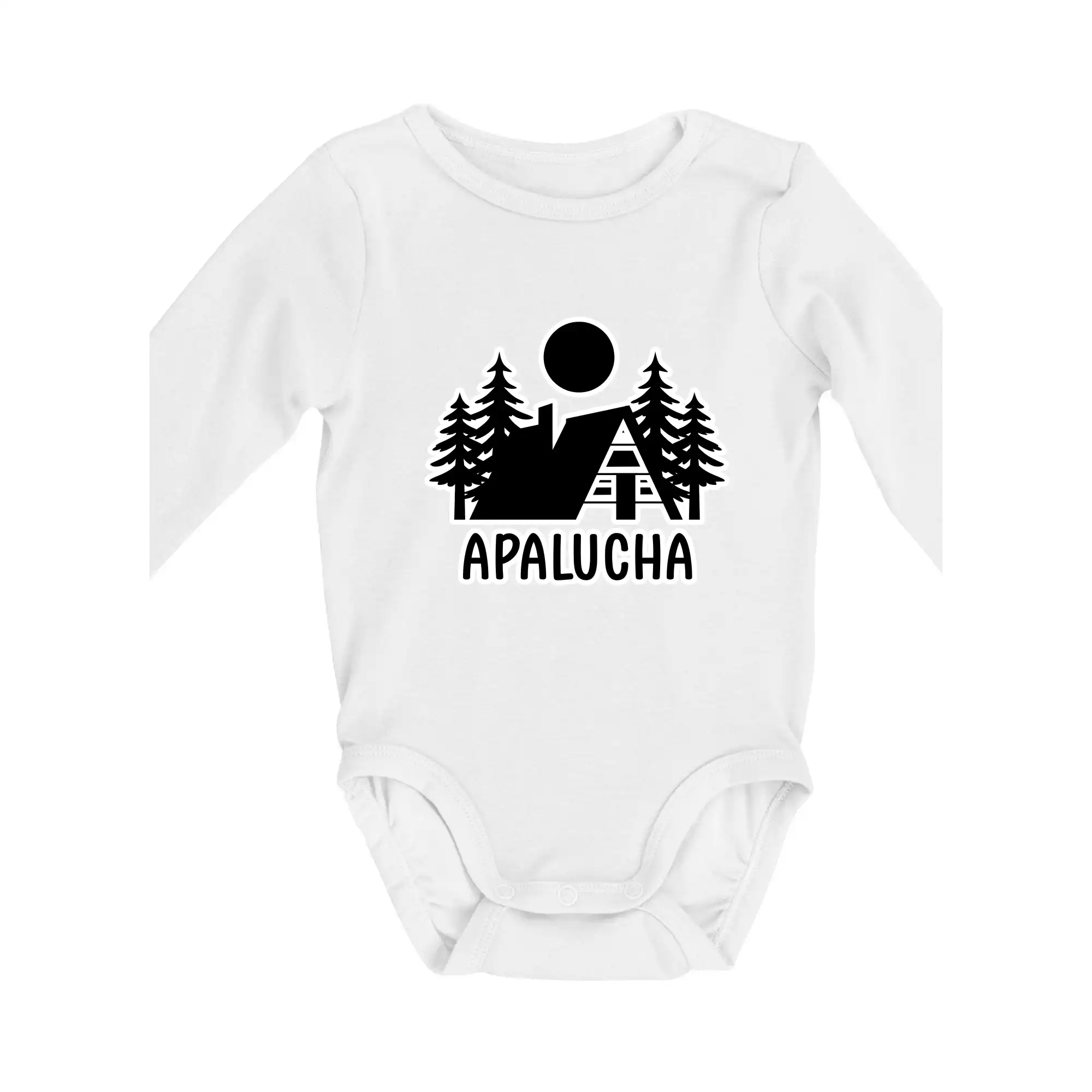 Trička na kempovanie - Apalucha chalupa - Body dojčenské s dlhým rukávom