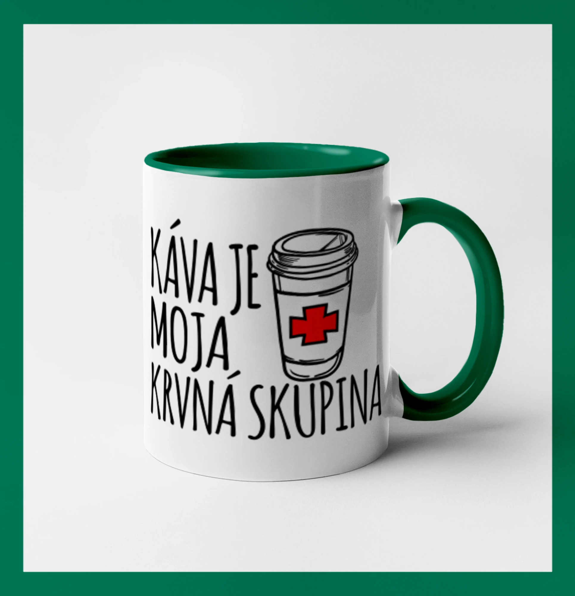 Motívy pre baristu a milovníkov kávy - Káva je moja krvná skupina - Hrnček 
