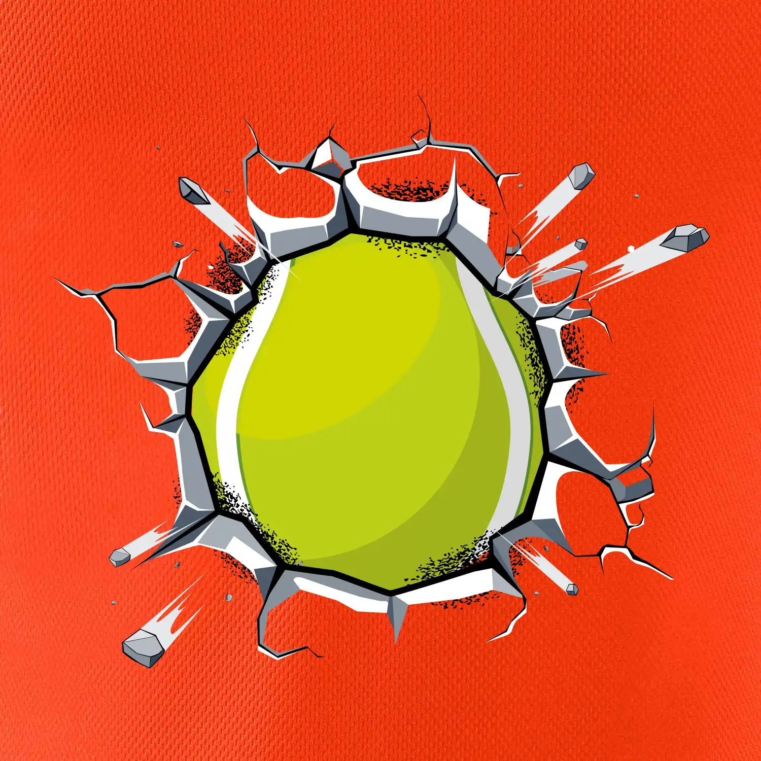 Tenisový míč v triku