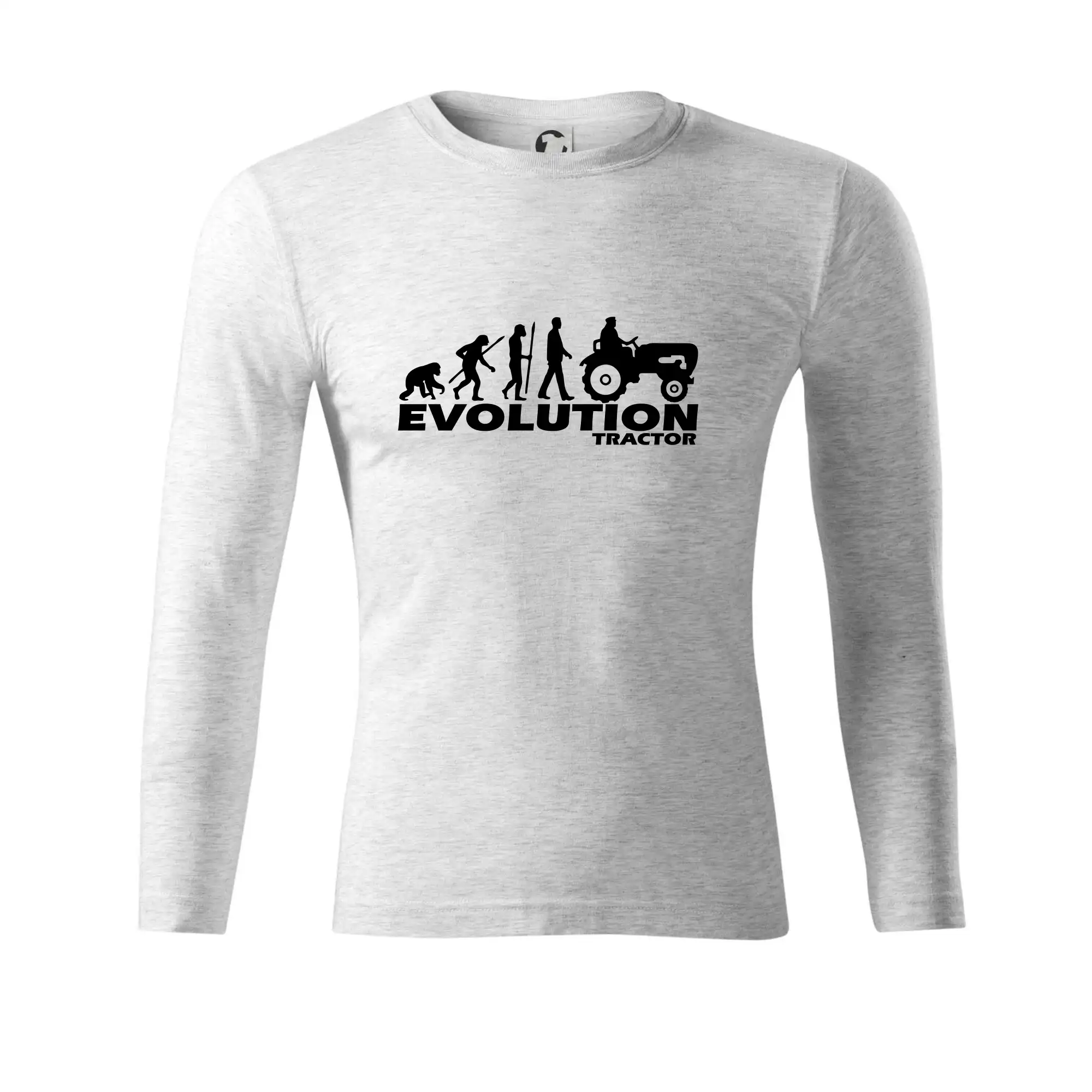 Tričká s potlačou evolúcia - Evolúcia traktor - Tričko Progress s dlhým rukávom