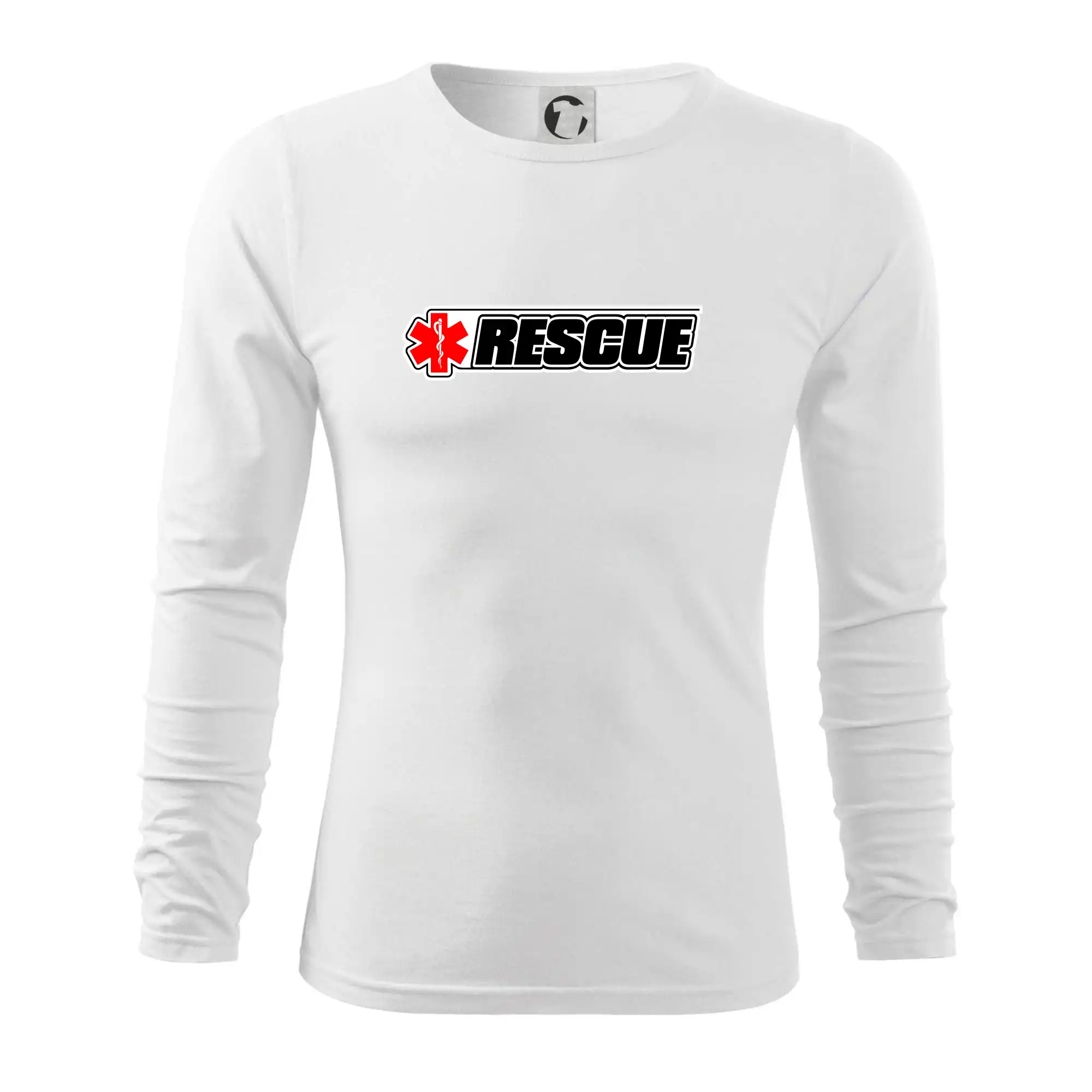 Tričká a mikiny pre záchranárov a lekárov - Kvalitné oblečenie pre zdravotníkov - Záchranár rescue kríž červený - Tričko s dlhým rukávom FIT-T long sleeve