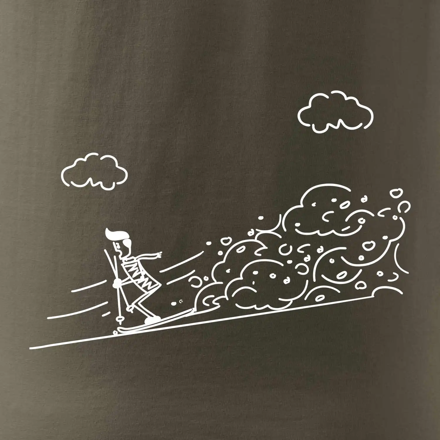 Kreslený lyžař na horách