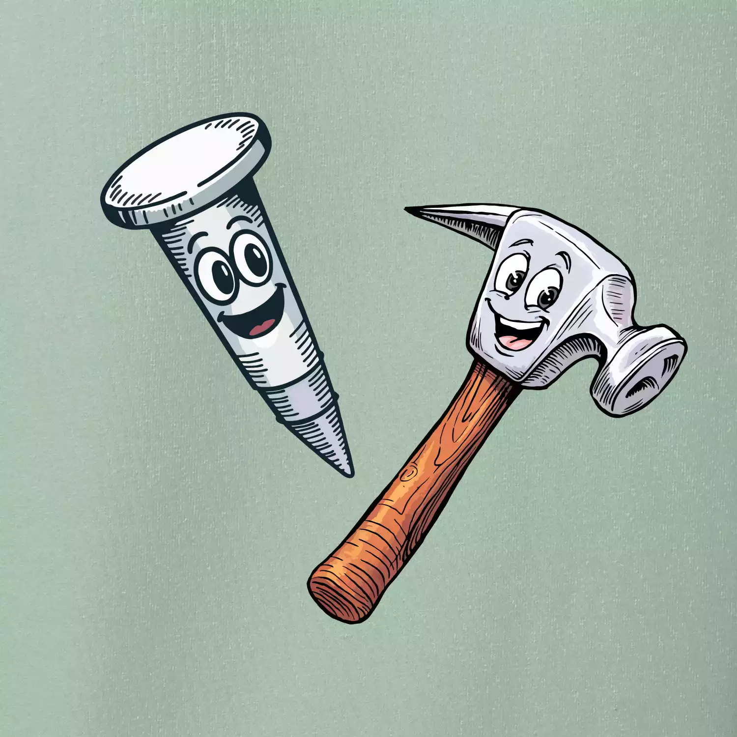 Parové triko - Kladivo a hřebík