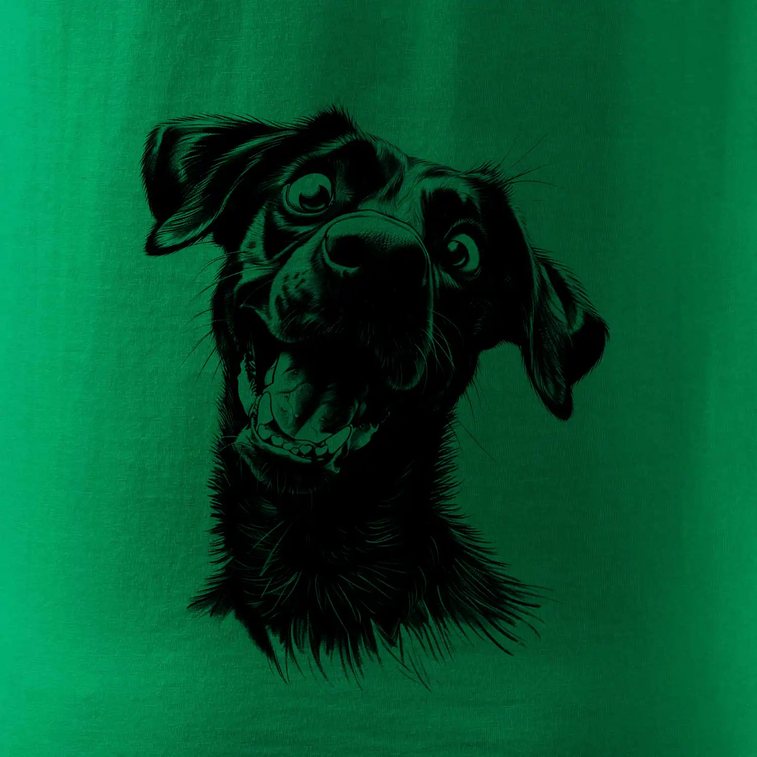 Černobílá karikatura Labrador tmavý