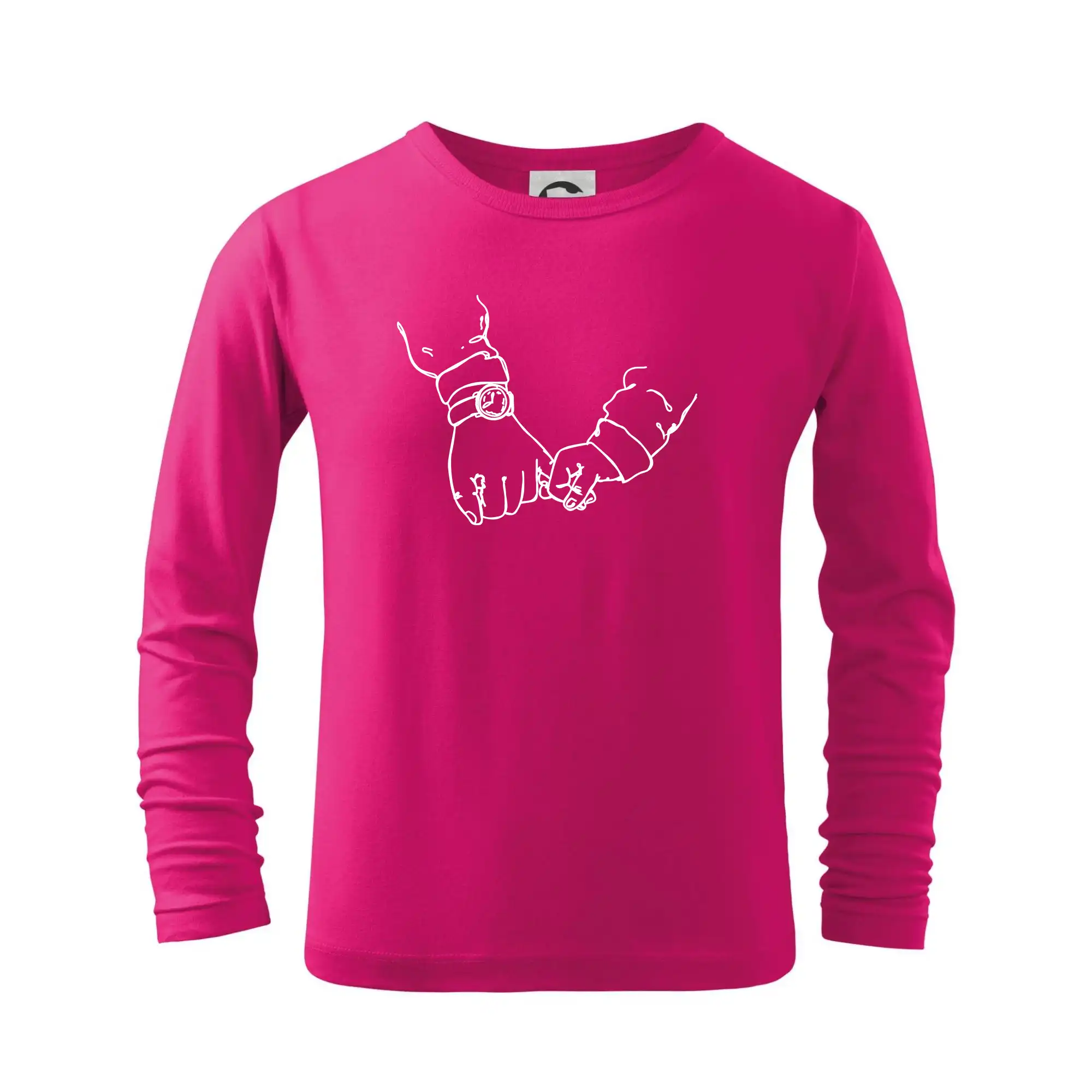 Najlepší darček pre otecka ku dňu otcov - Otec a syn ruky obrys - Tričko detské Long Sleeve