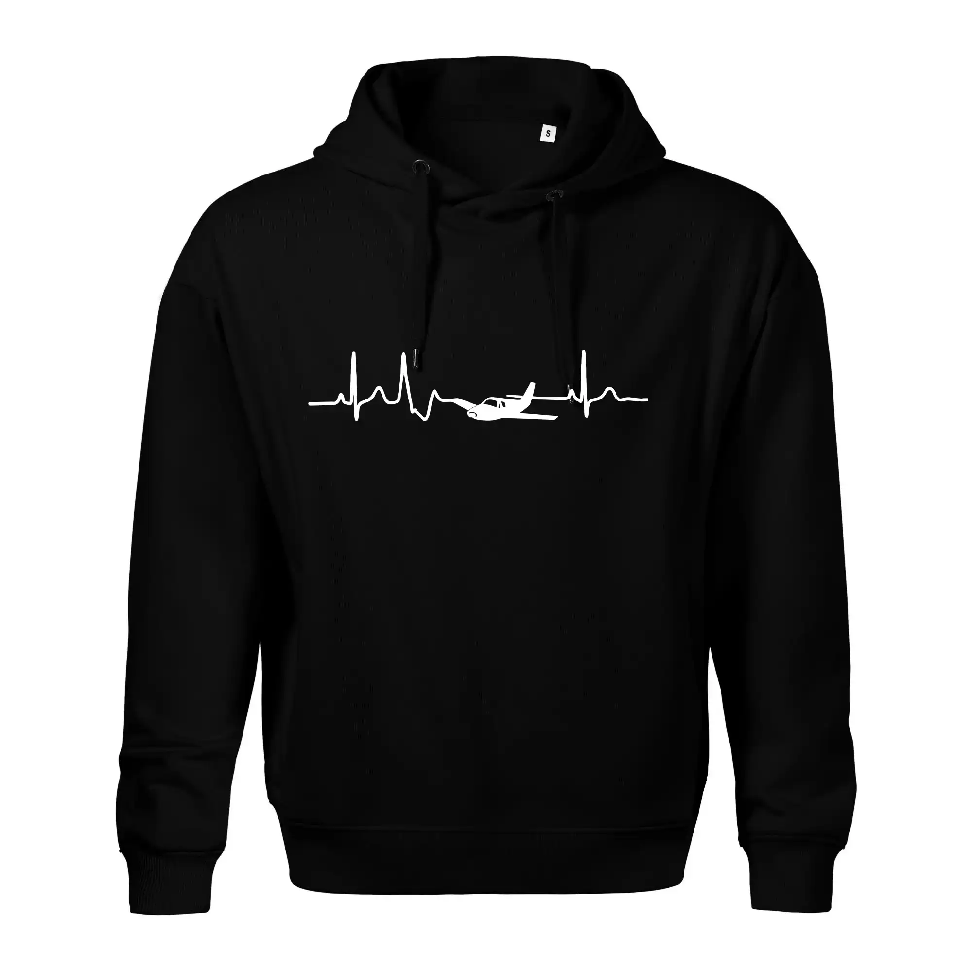 Tričká s lietadlami - EKG letadlo - Oversized mikina pánska Moon - kratšia + širšia