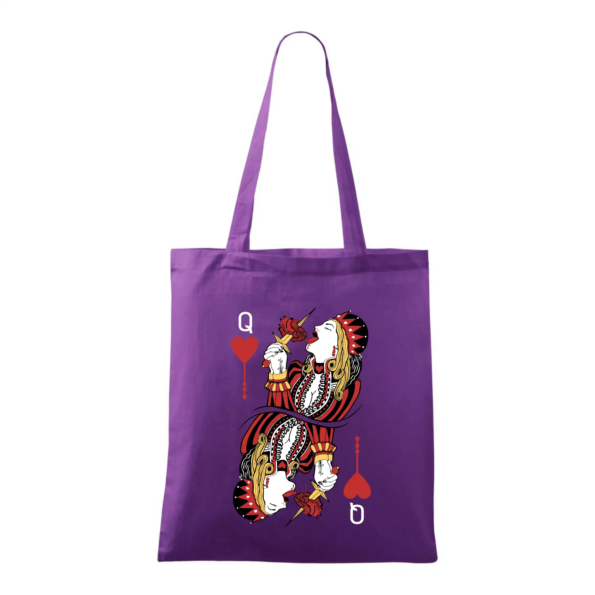 Poker tričká - Srdcová Kráľovná kreslená (Pecka Design) - Taška bavlnená