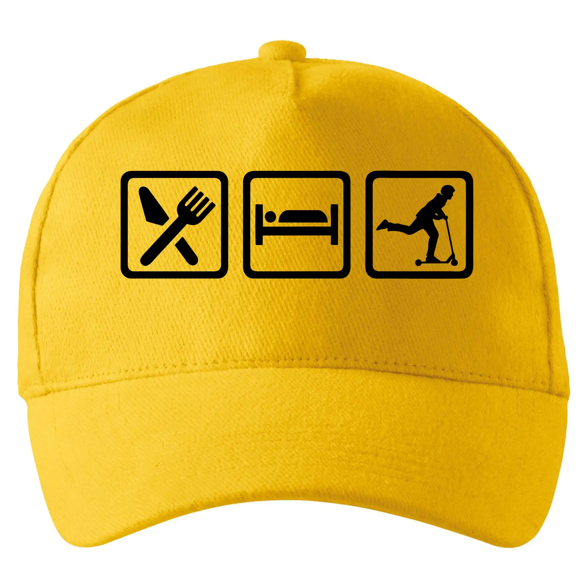 Tričká na kolobežku - Eat sleep kolobeh - kolobežka - Šiltovka so zahnutým šiltom a mosaznou sponou