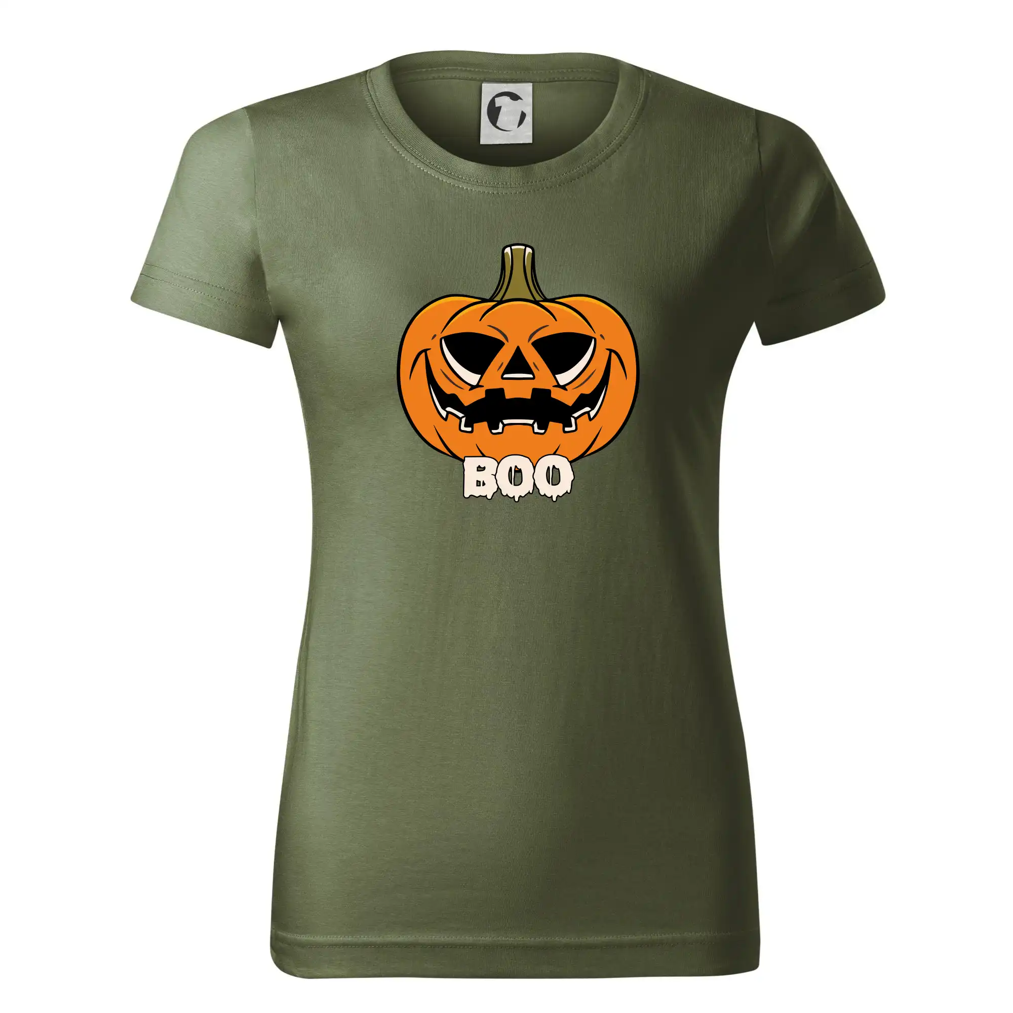Grafické tričká - Halloween tekvica - Dámske tričko basic - ľahko voľnejšie a dlhšie