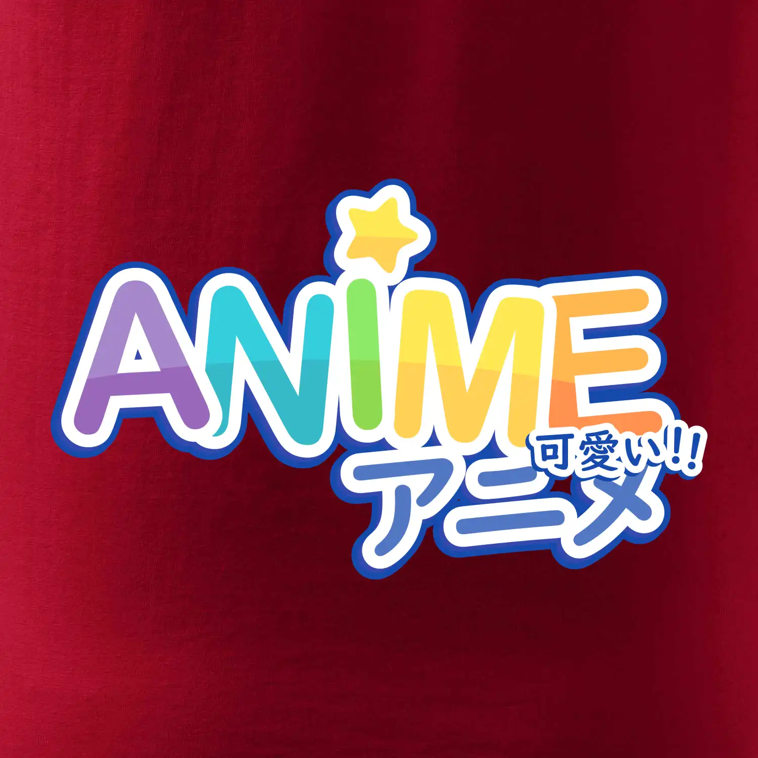 Anime nápis duhový