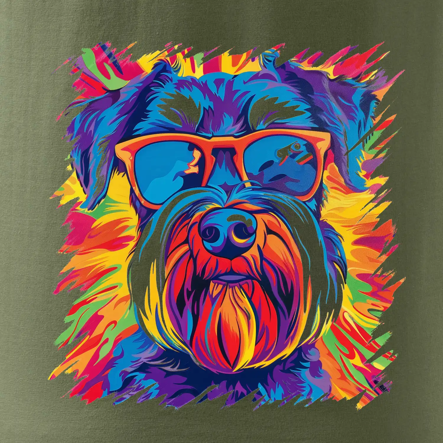 Knírač barevný styl 70s