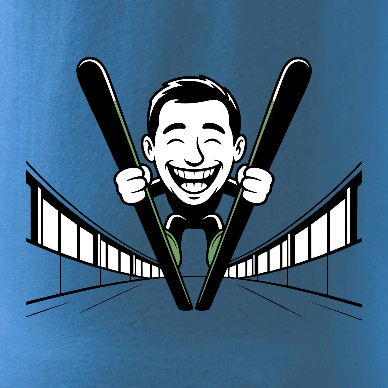 Vysmátý kreslený skokan