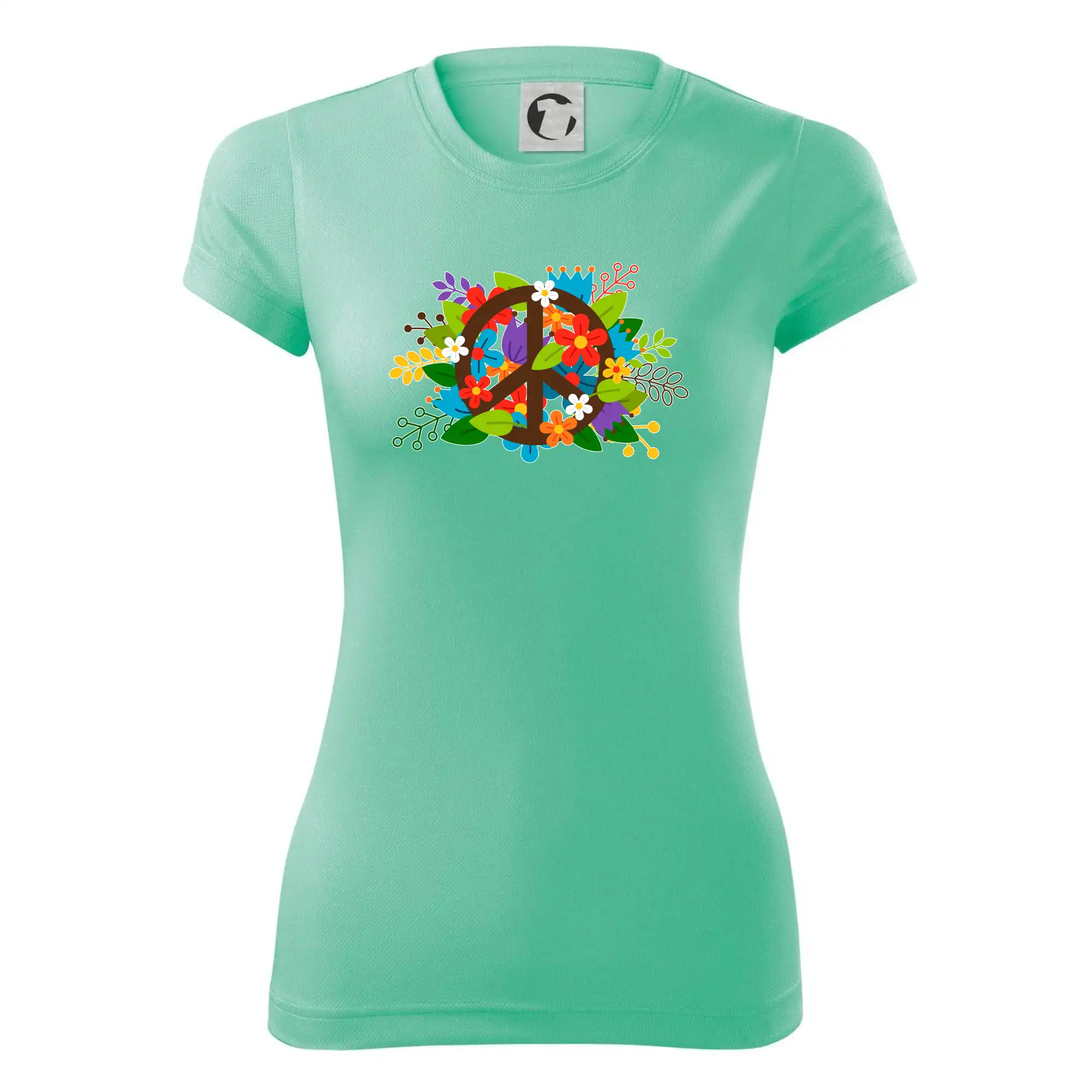 Peace symbol prorostlý květinami