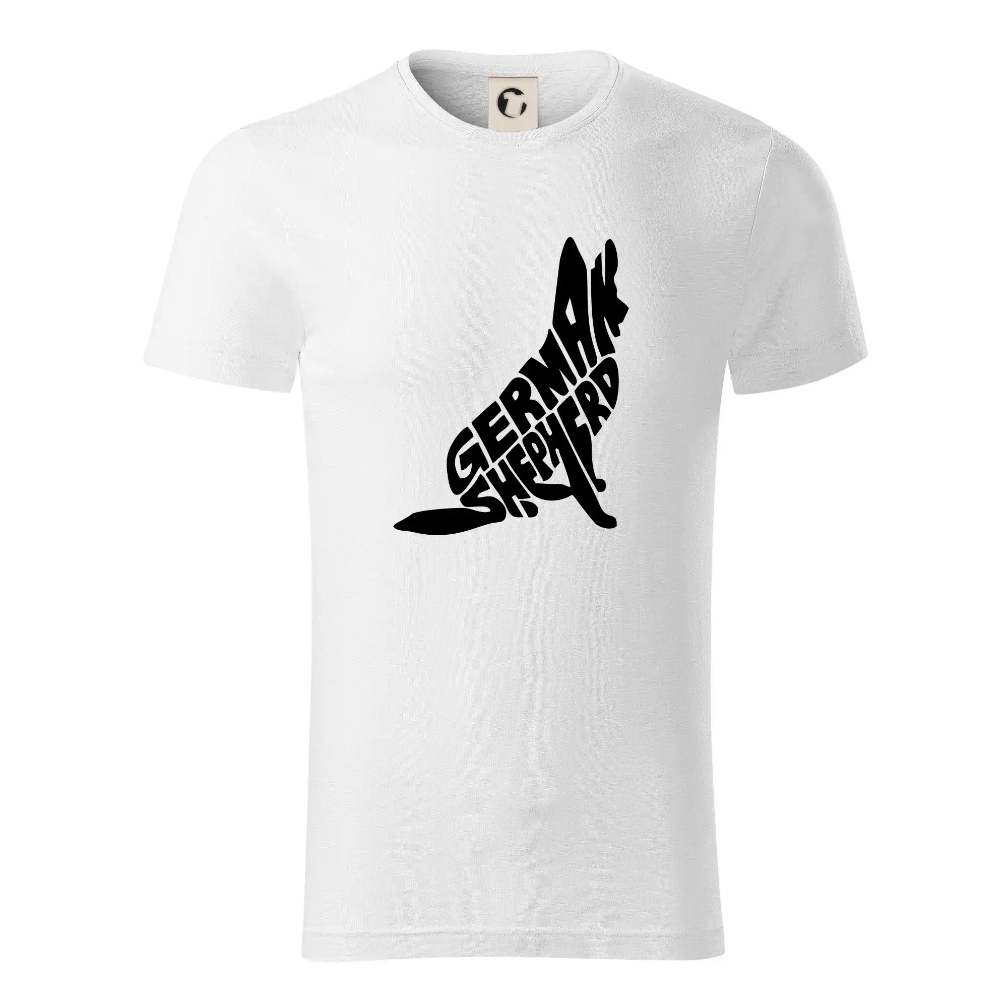 Německý ovčák sedící napis