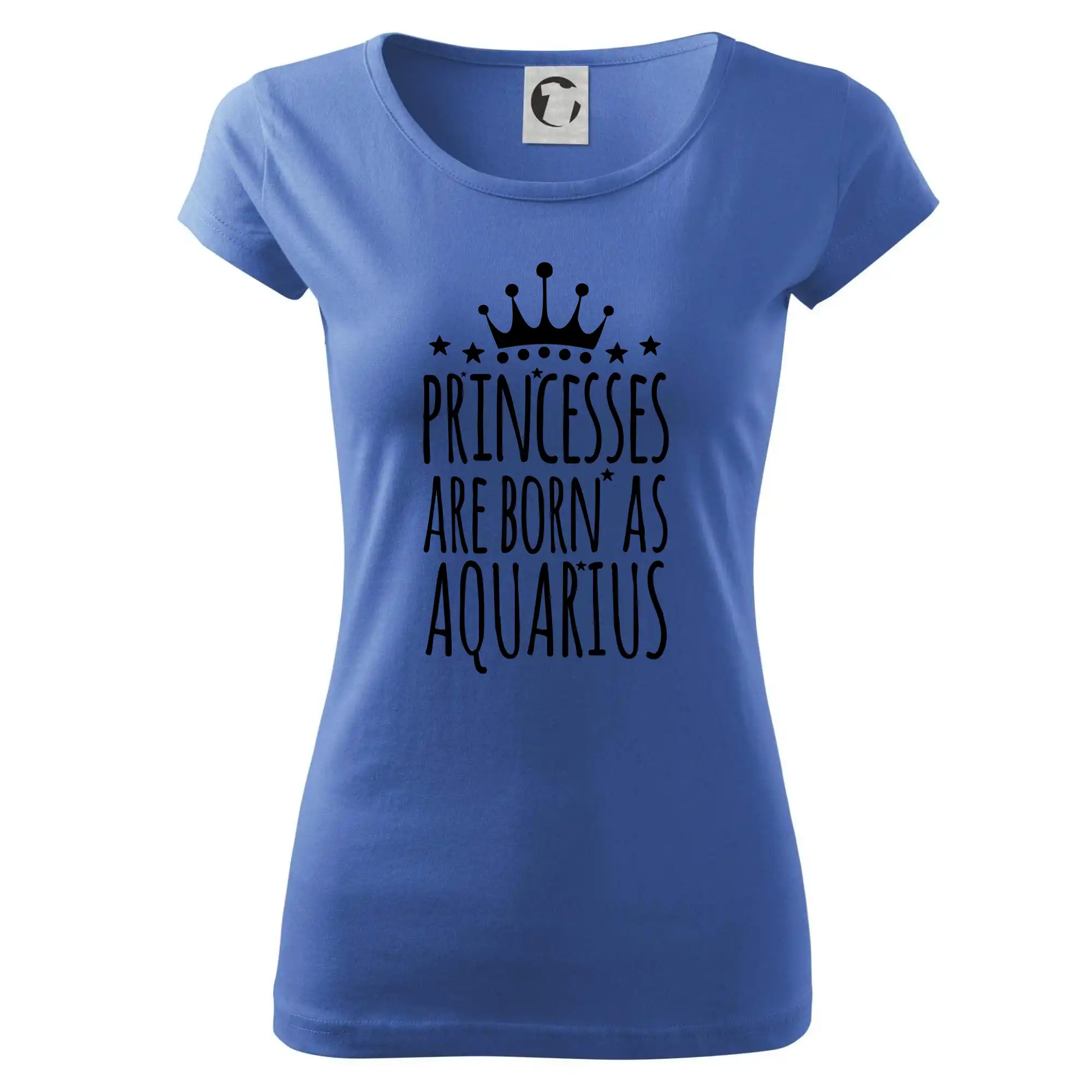 Tričká vodnár - Princesses are born as Aquarius - Vodnár - Dámske tričko Pure