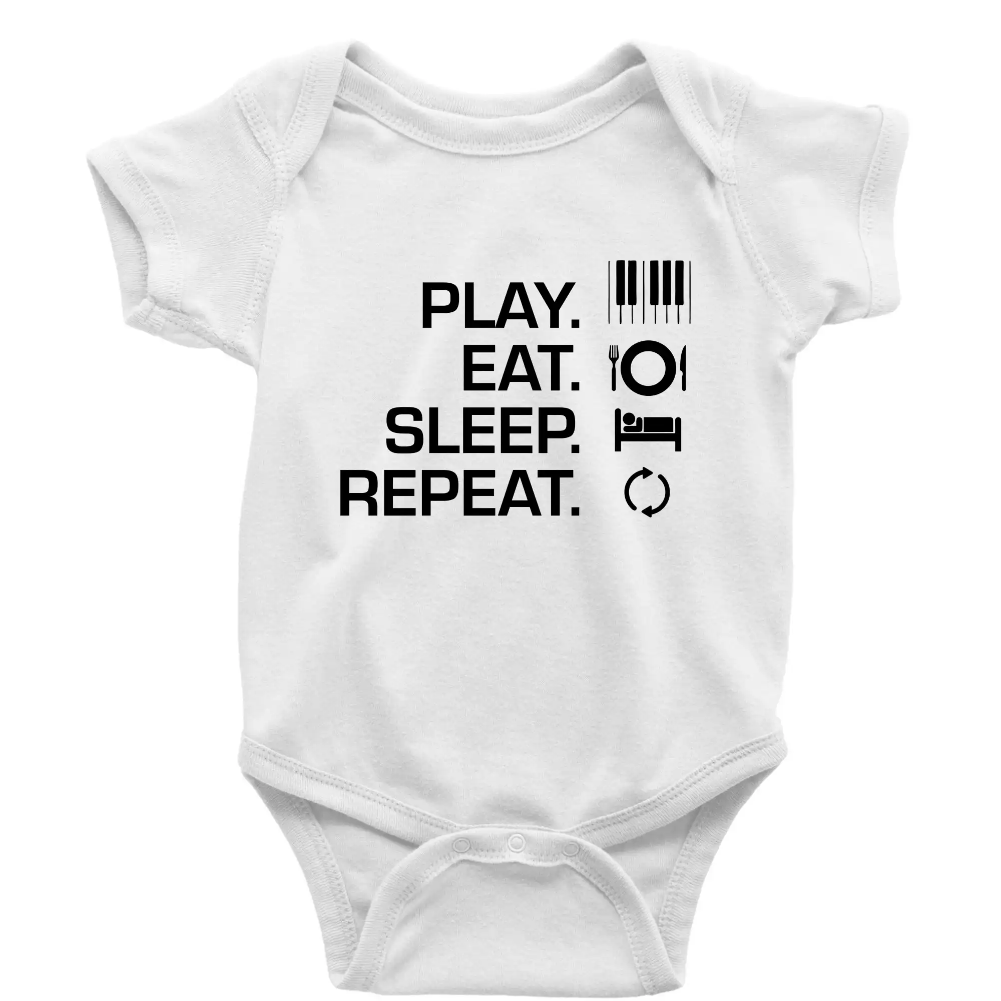 Play eat sleep piano - Body dojčenské s krátkym rukávom
