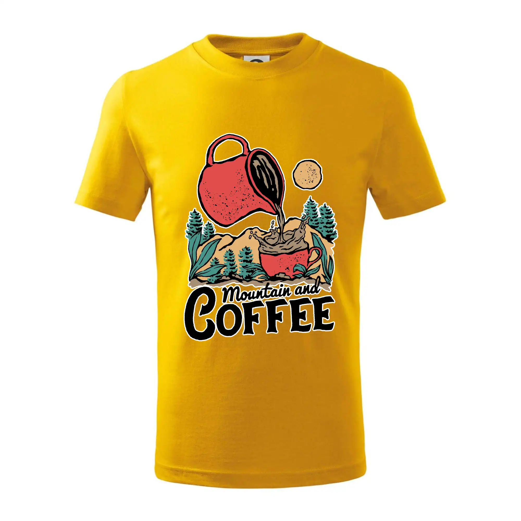 Trička pre cestovateľov - Mountain and Coffee - Tričko detské bavlnené