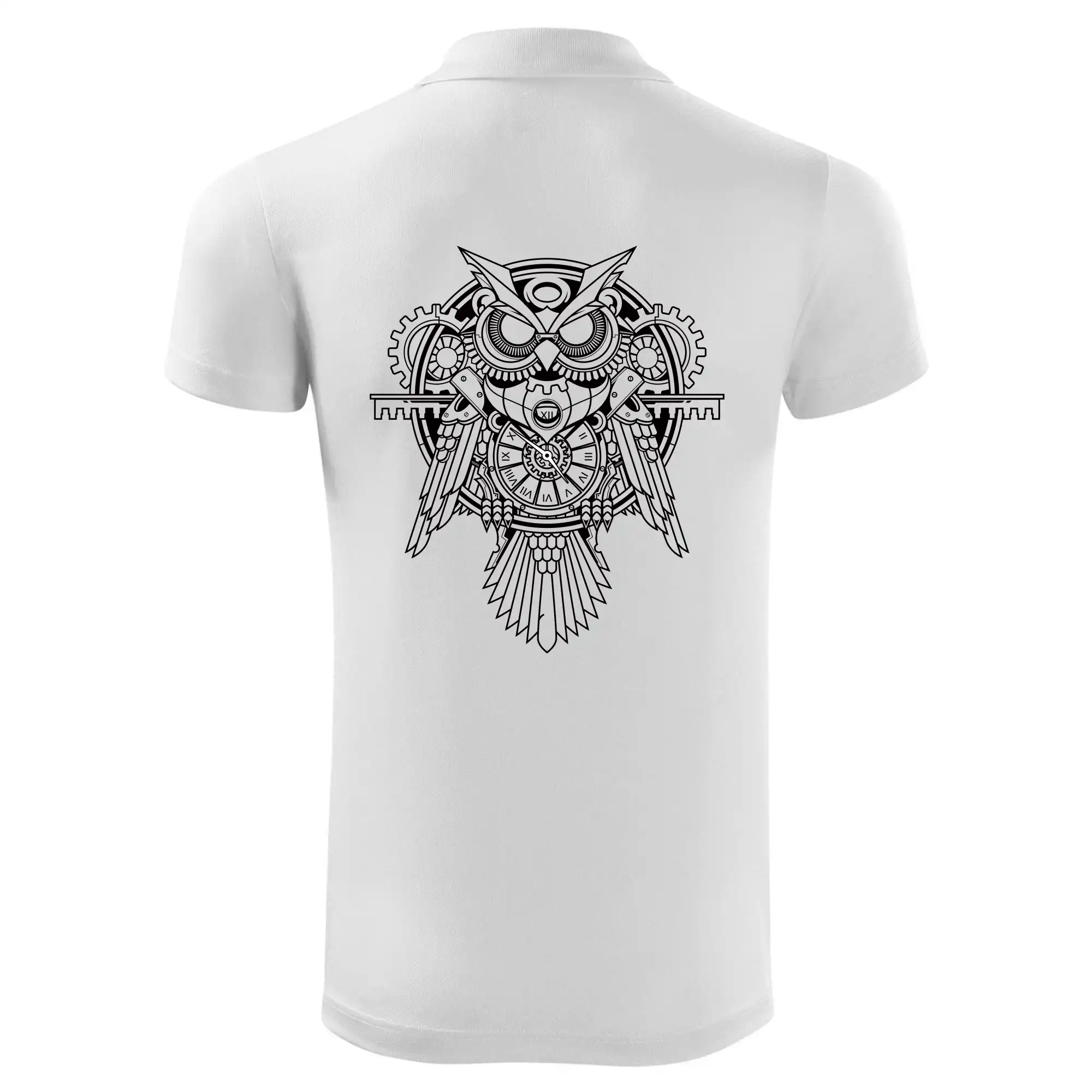 Steampunk sova černobílá