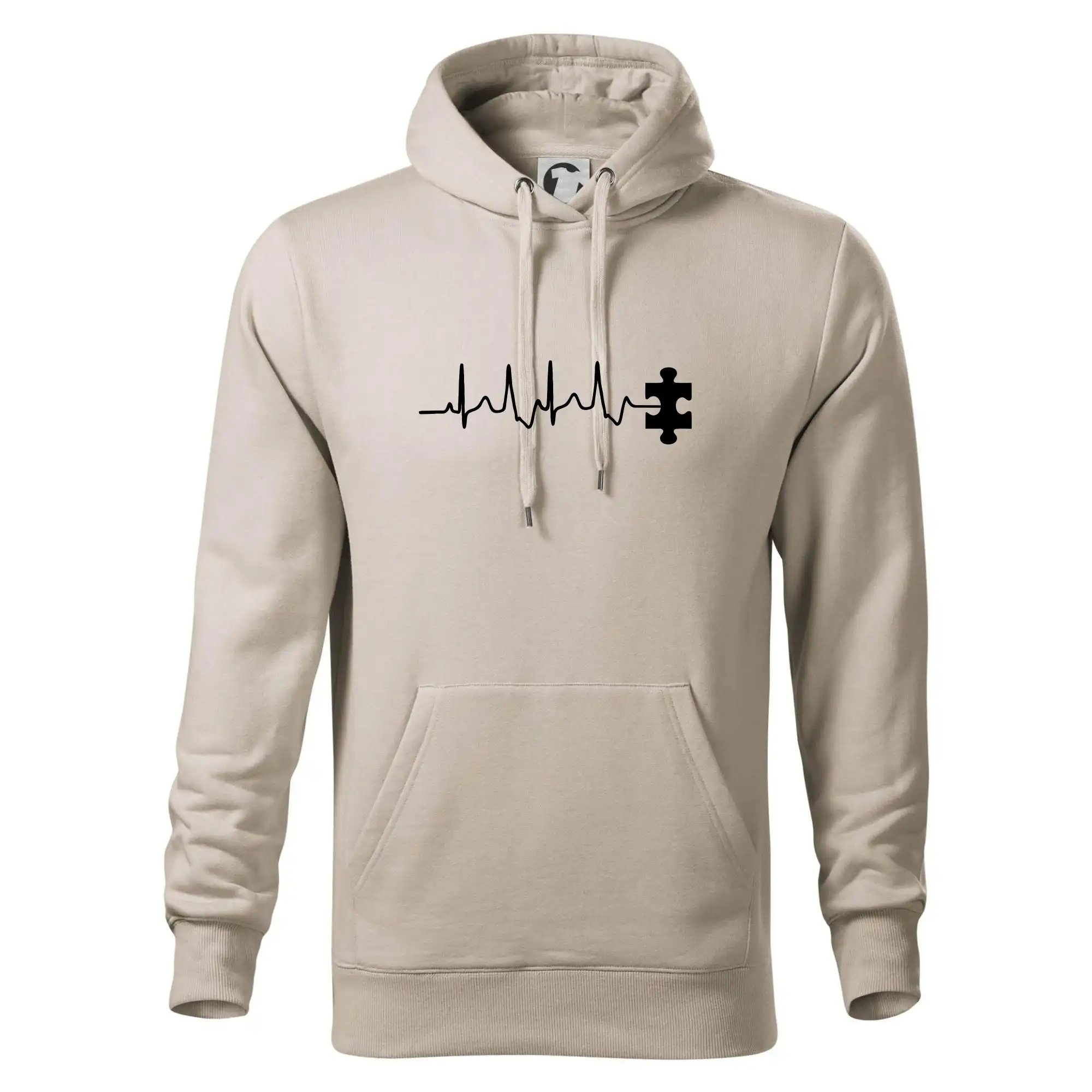 Tričká pre zamilovaných - EKG puzzle rozpojené - Mikina pánska Cape s kapucňou