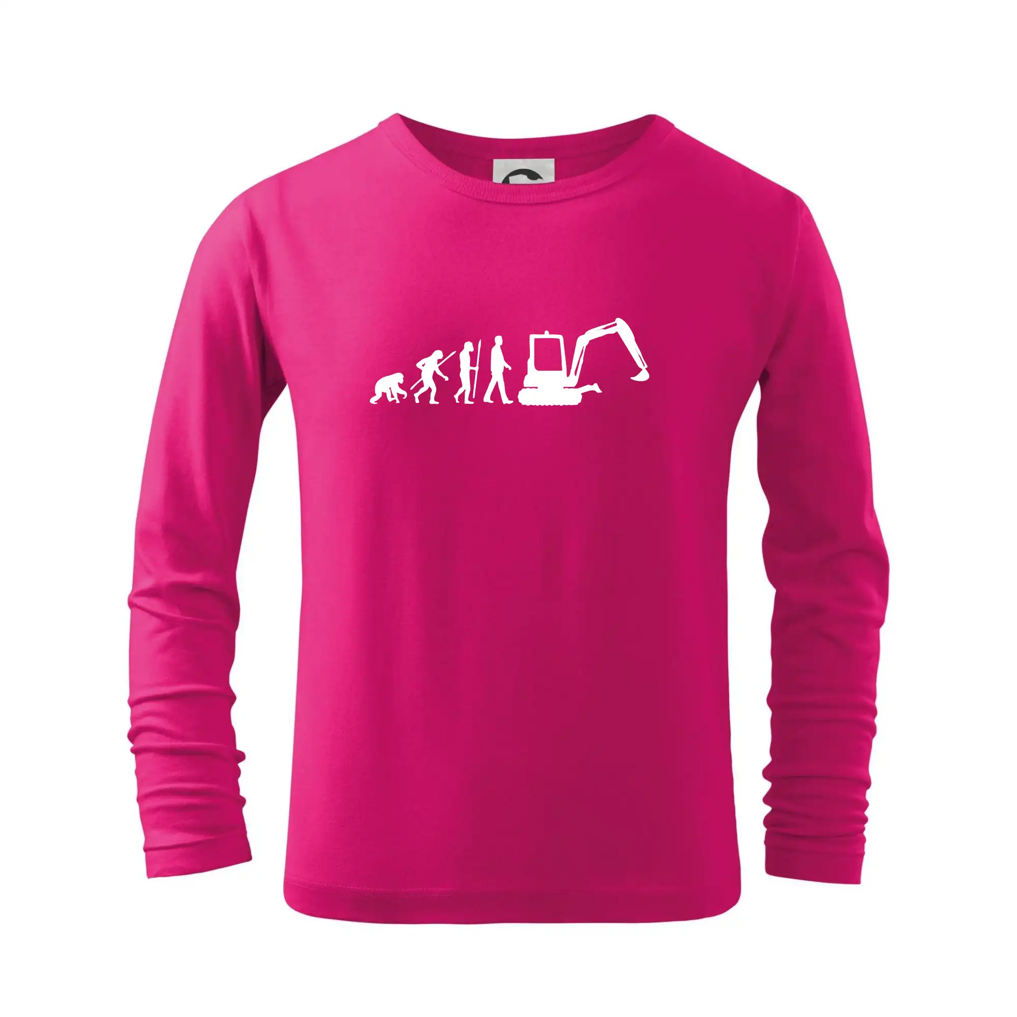 Evolúcia bager malý - Tričko detské Long Sleeve