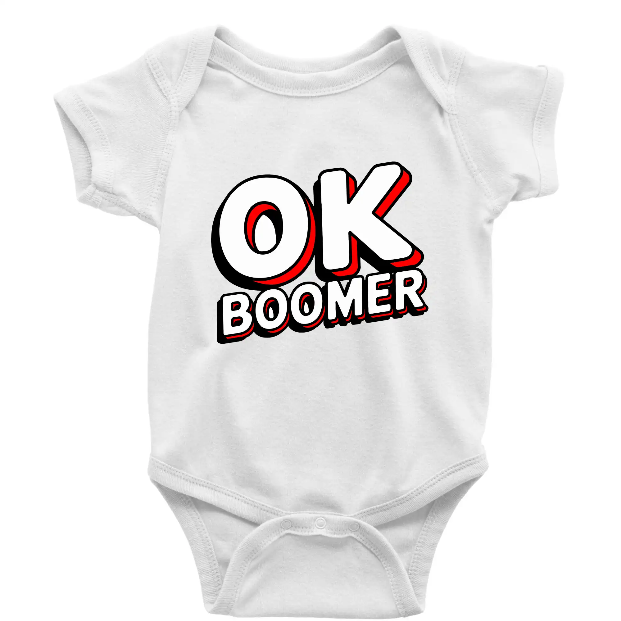 Tričká s motívmi ktoré frčia na internete - Baby Boomers - OK boomer - Body dojčenské s krátkym rukávom