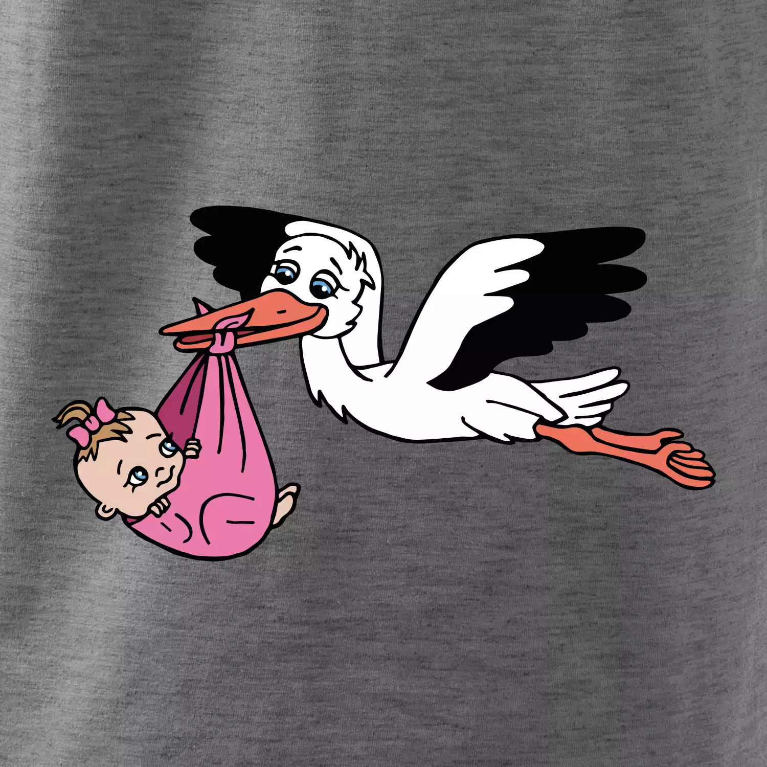 Čáp a miminko - holka (Hana-creative)