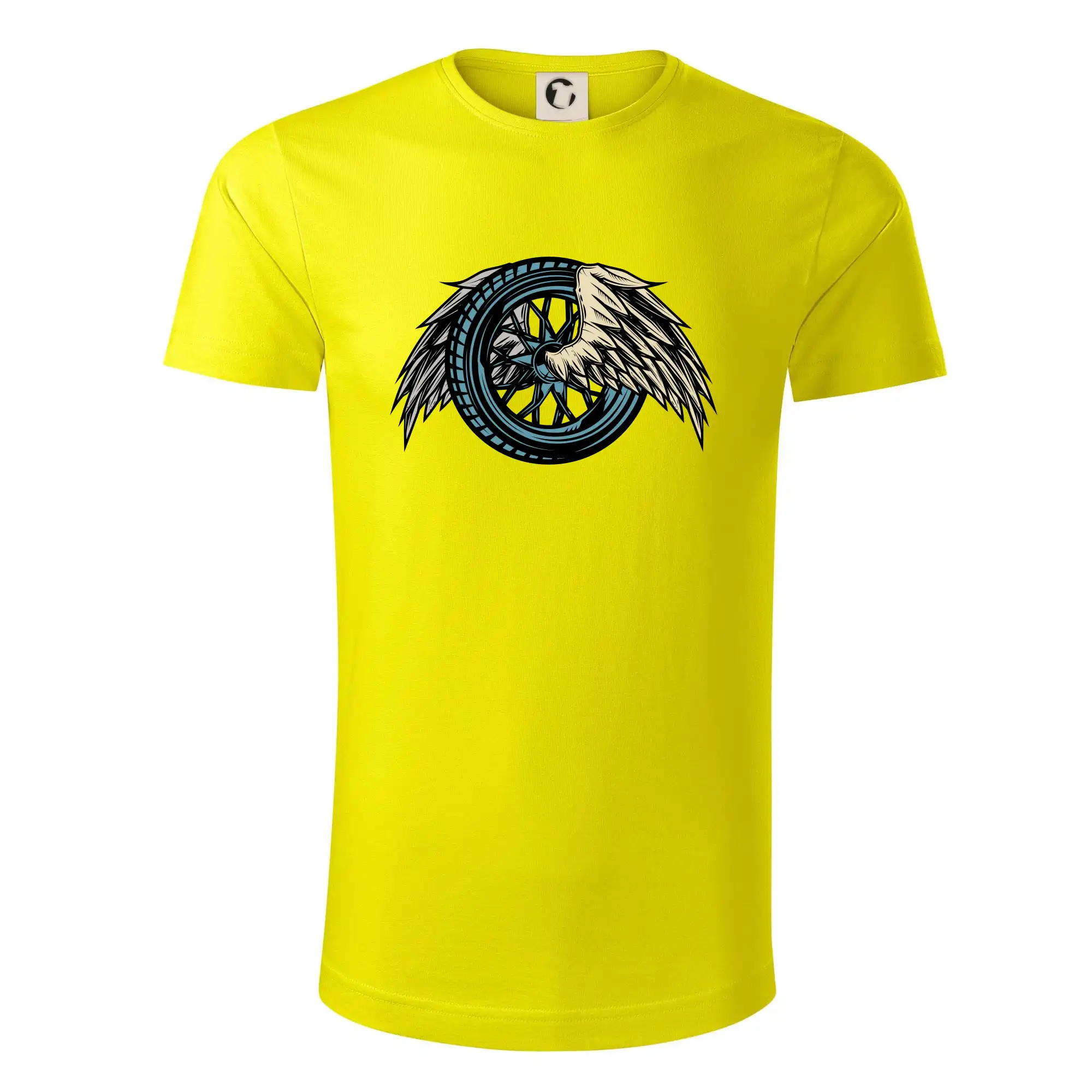 Tričká a mikiny s potlačou motoriek – pre pravých motorkárov - Moto koleso s krídlami - Tričko z organickej bavlny