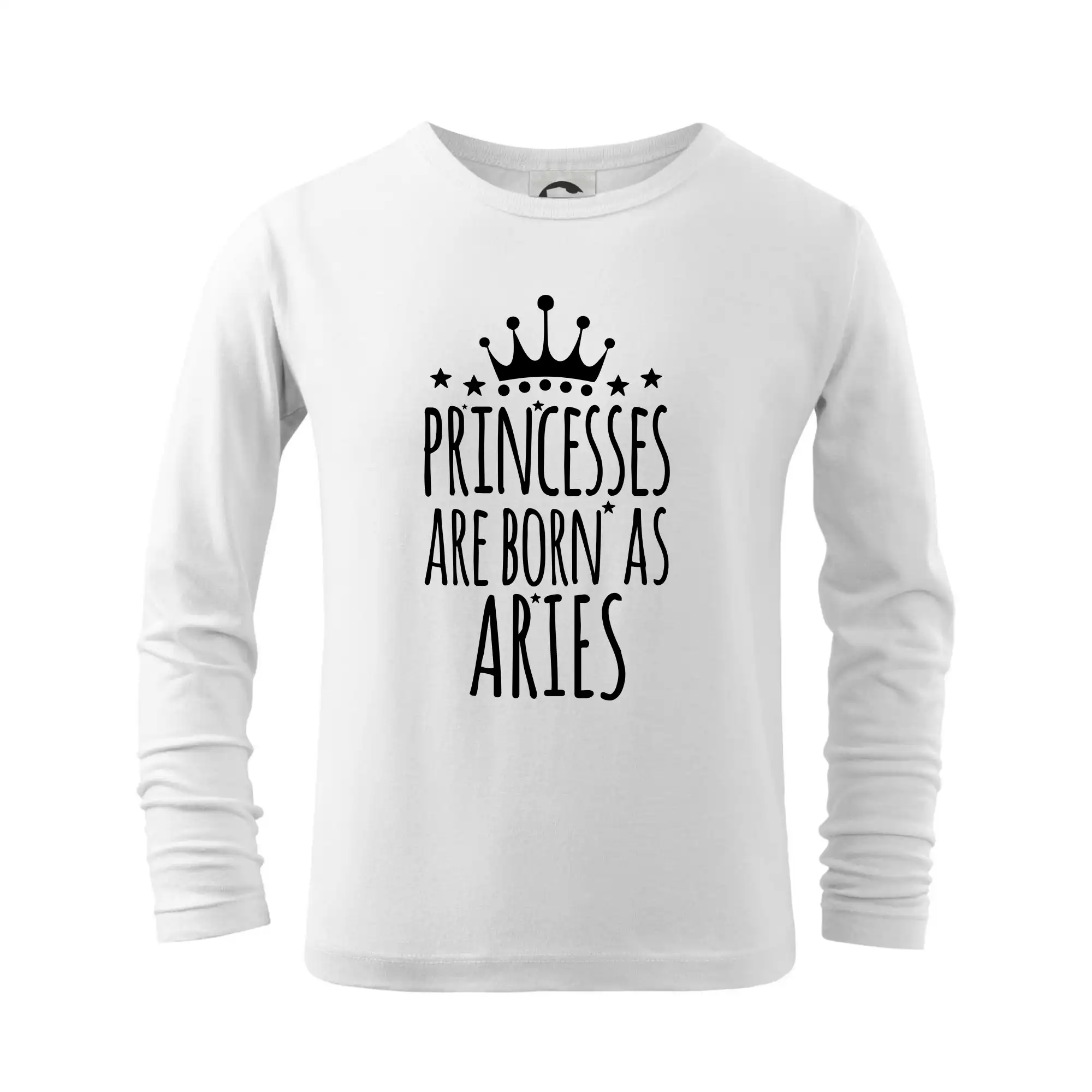 Tričká baran - Princesses are born as Aries - Baran - Tričko detské Long Sleeve