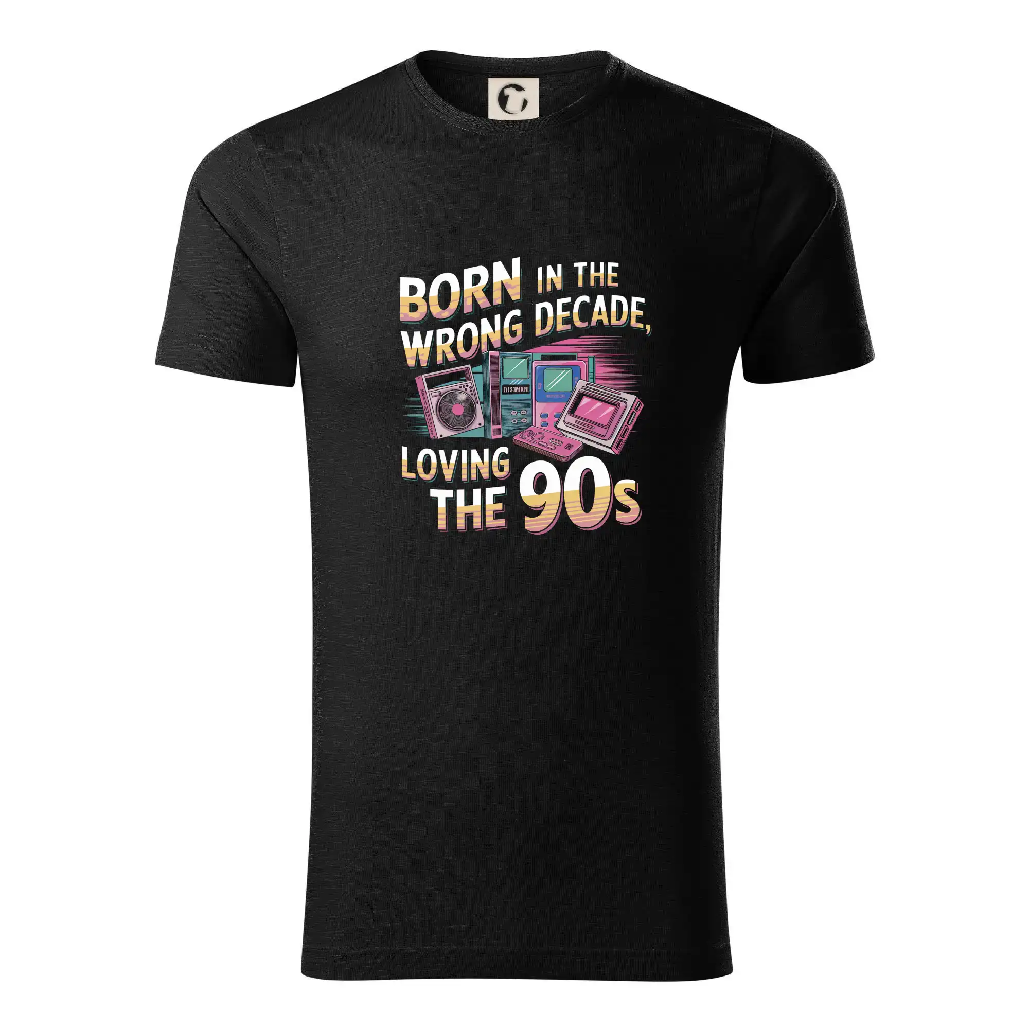 Hudobné tričká - Born in the Wrong Decade, Loving the 90s - Tričko z organickej bavlny