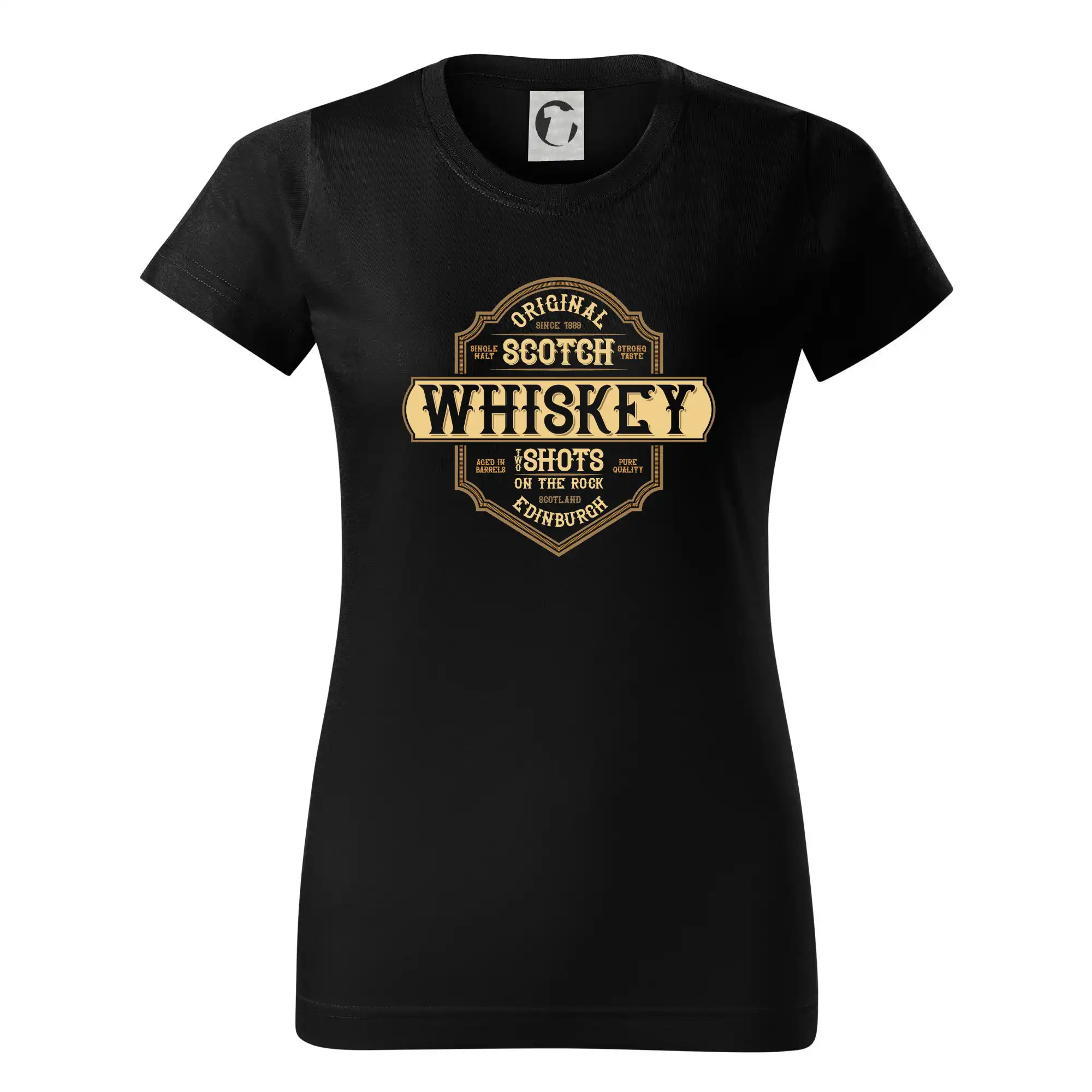 Vtipná tričká s motívmi pitie - ostatné - Original whiskey etiket - Dámske tričko basic - ľahko voľnejšie a dlhšie