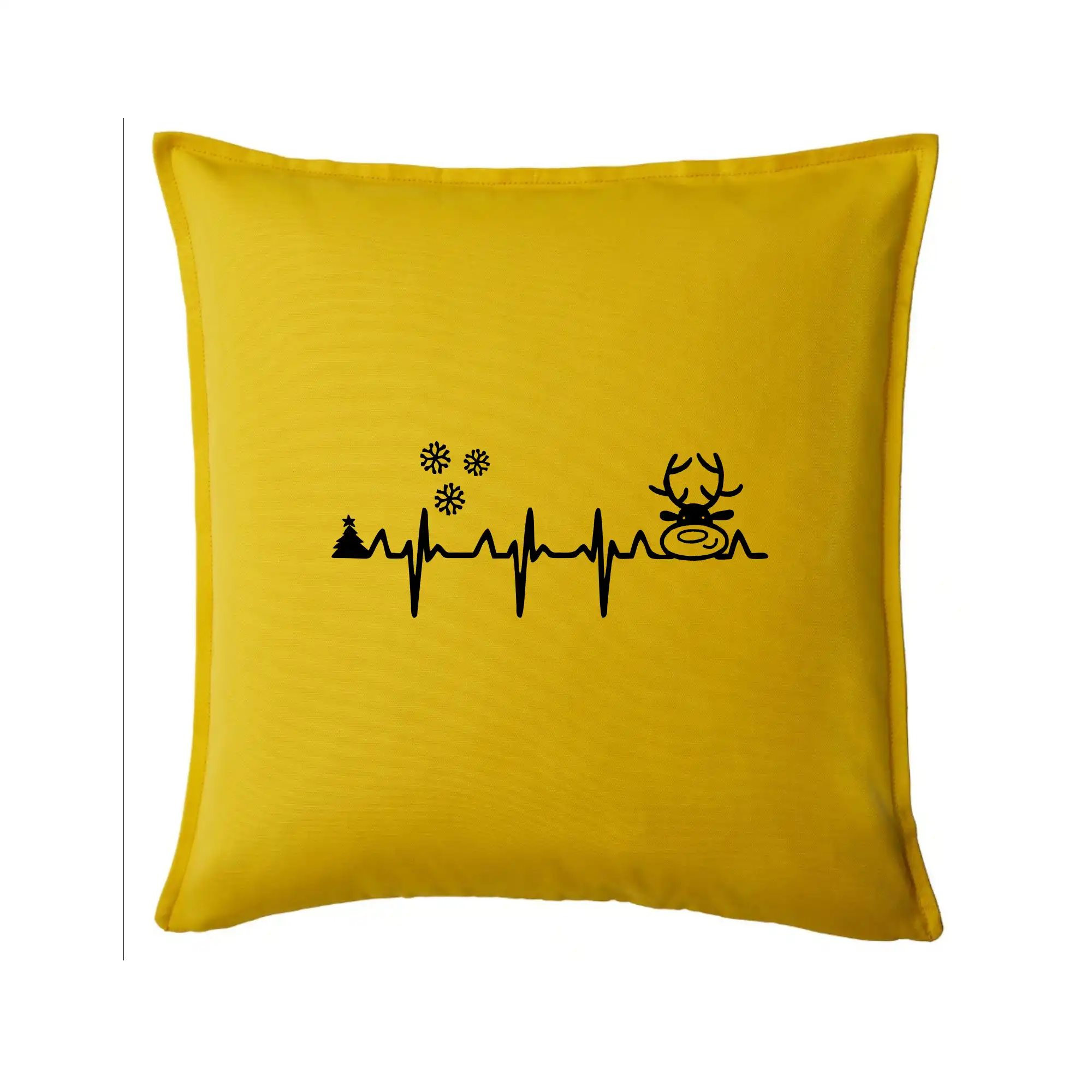 Vianočné tričká - EKG Vianoce Vločky a sob - Vankúš 50x50