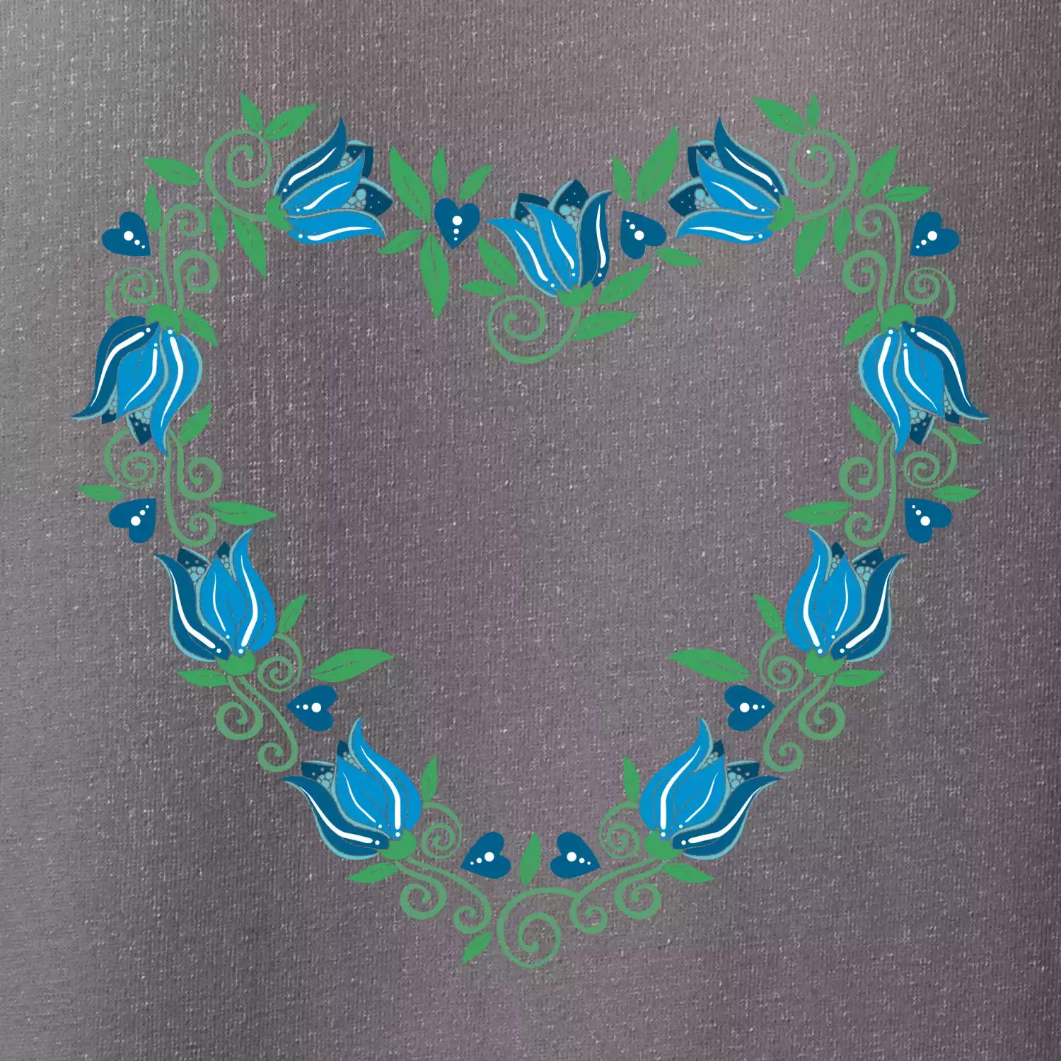 Modré tulipánové srdiečko (Pecka design)