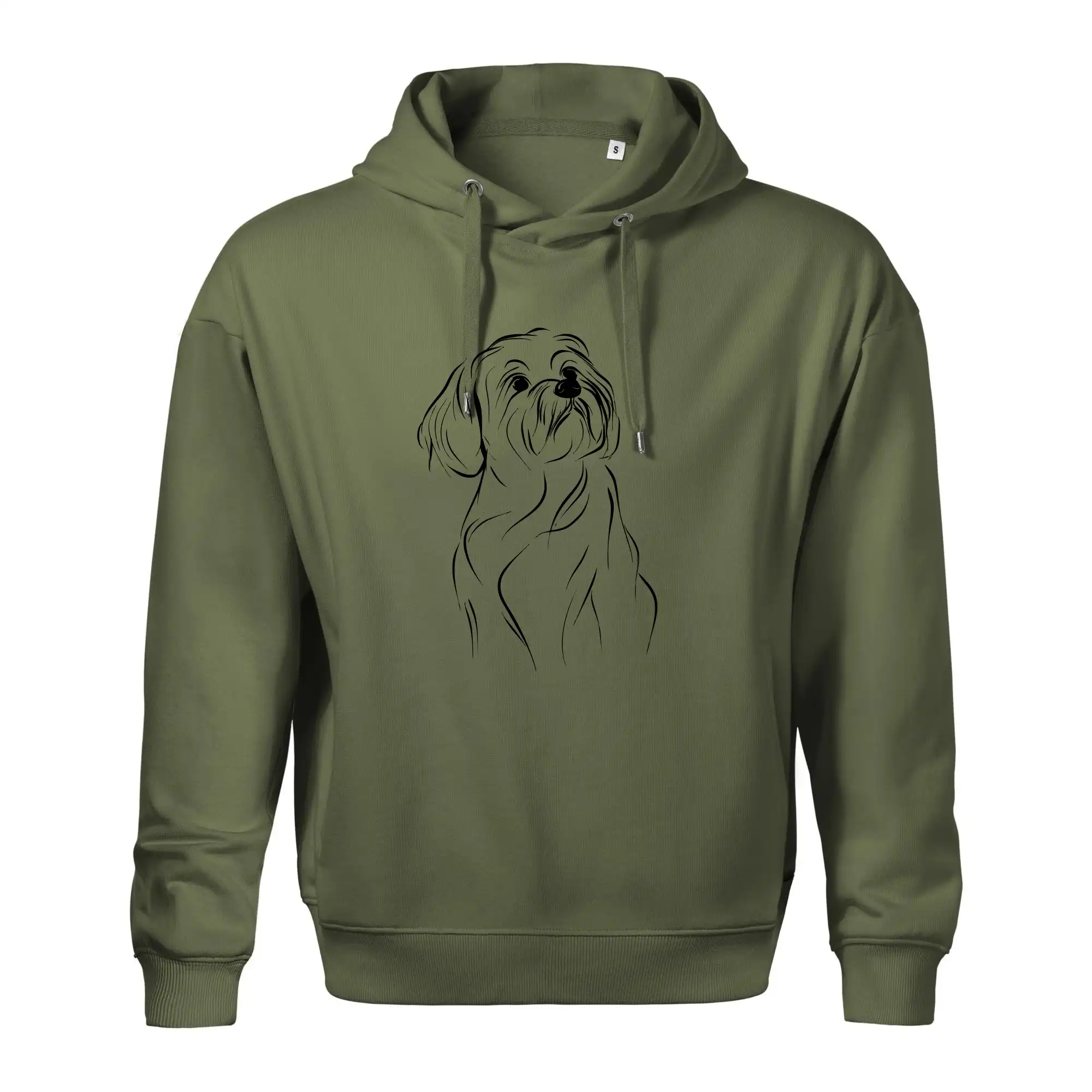 Lhasa Apso černý nákres slabé linky