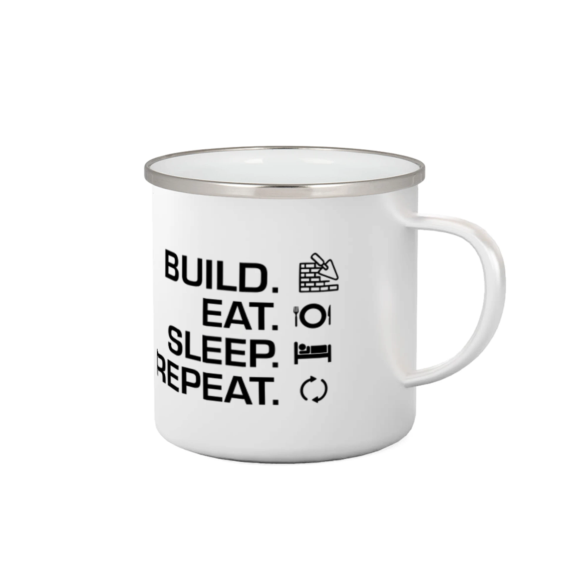 Vtipné tričká pre murárov - Build eat sleep repeat - tehly - Plecháčik