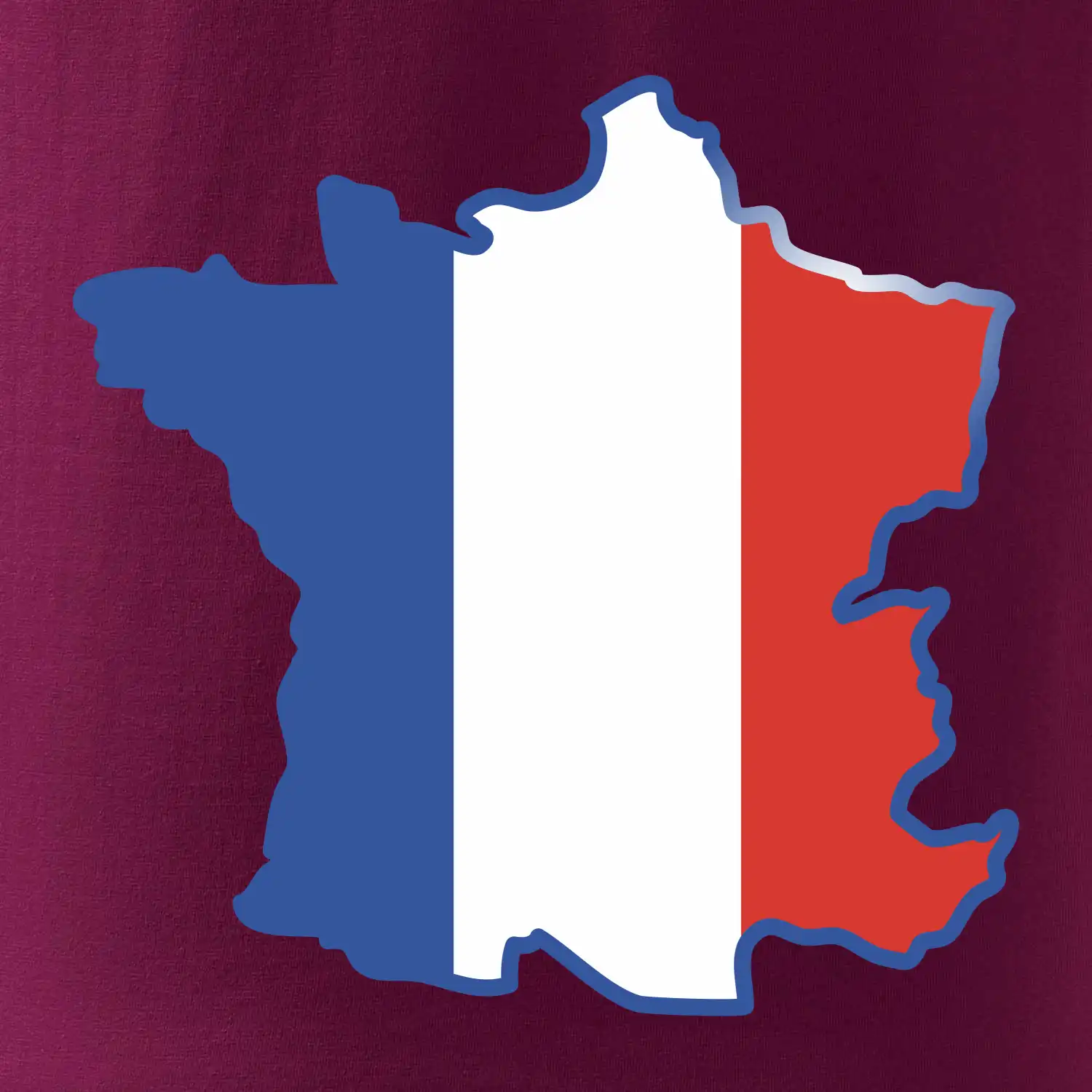 Francouzská vlajka mapa obrys