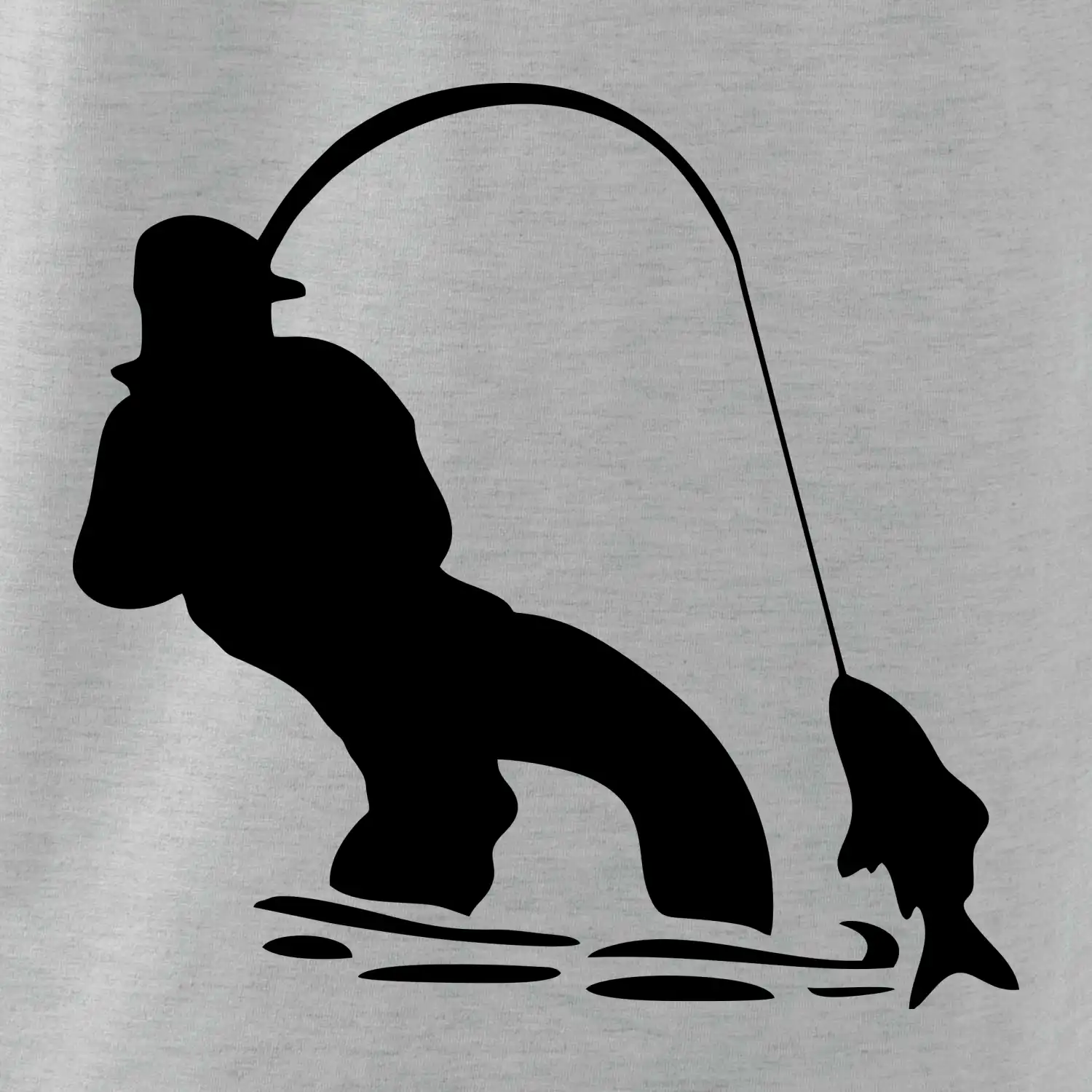 Rybář tahající rybu