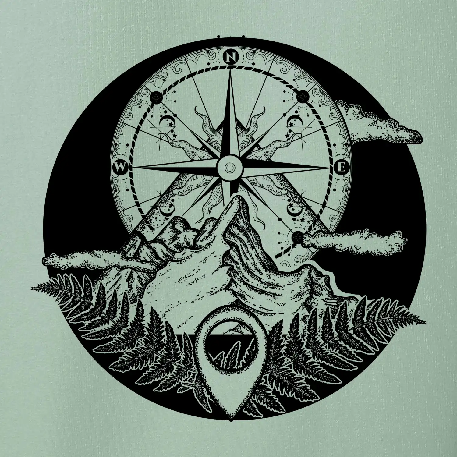 Cestování - hory kompas