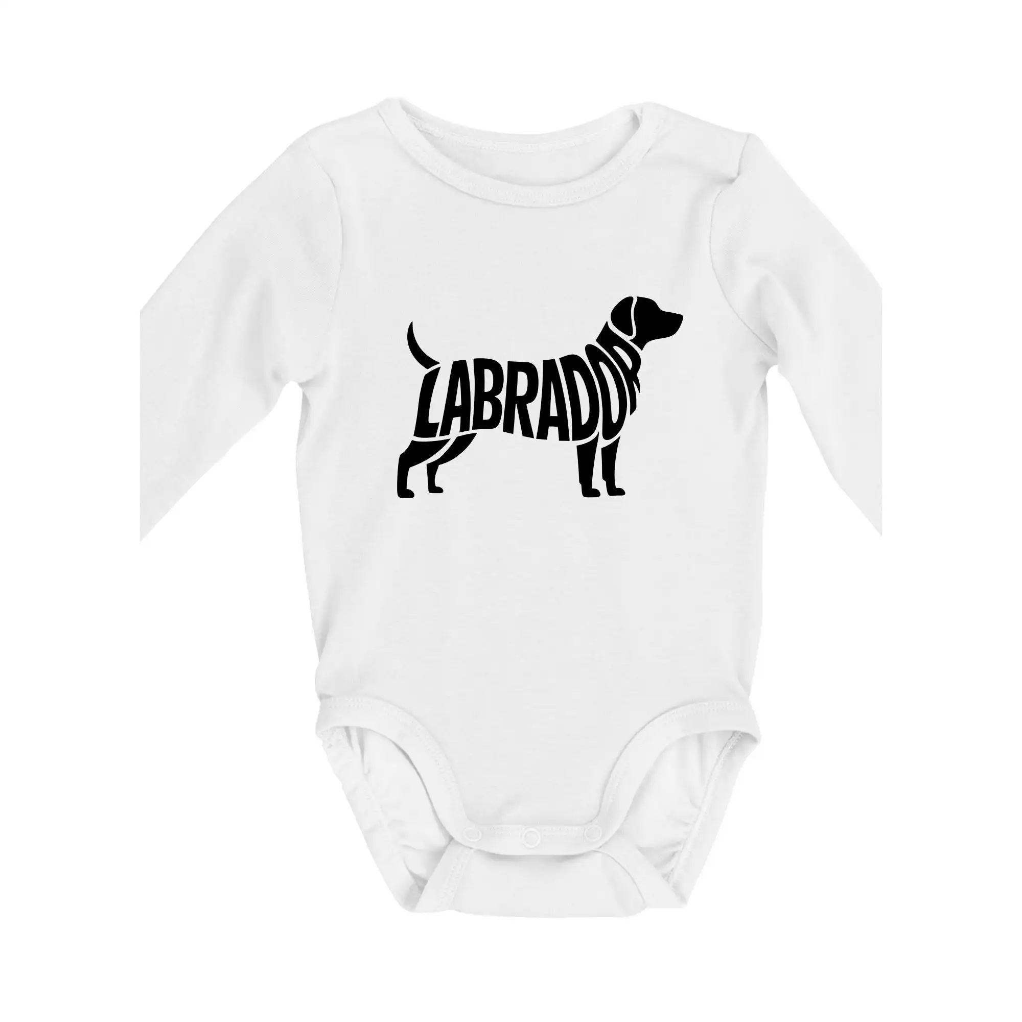 Labrador - Labrador nápis v tele - Body dojčenské s dlhým rukávom