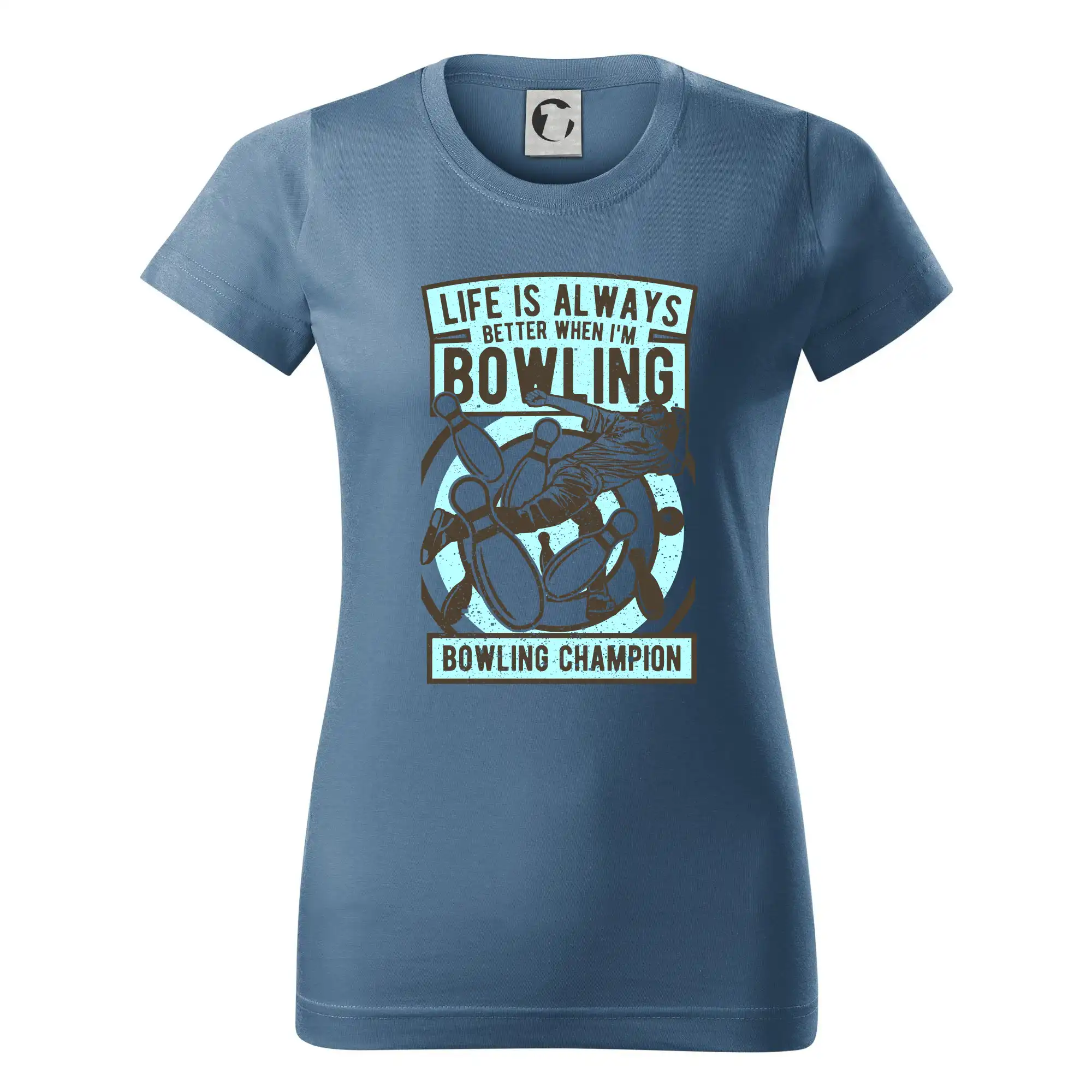 Tričká Bowling - Bowling Champion - Dámske tričko basic - ľahko voľnejšie a dlhšie